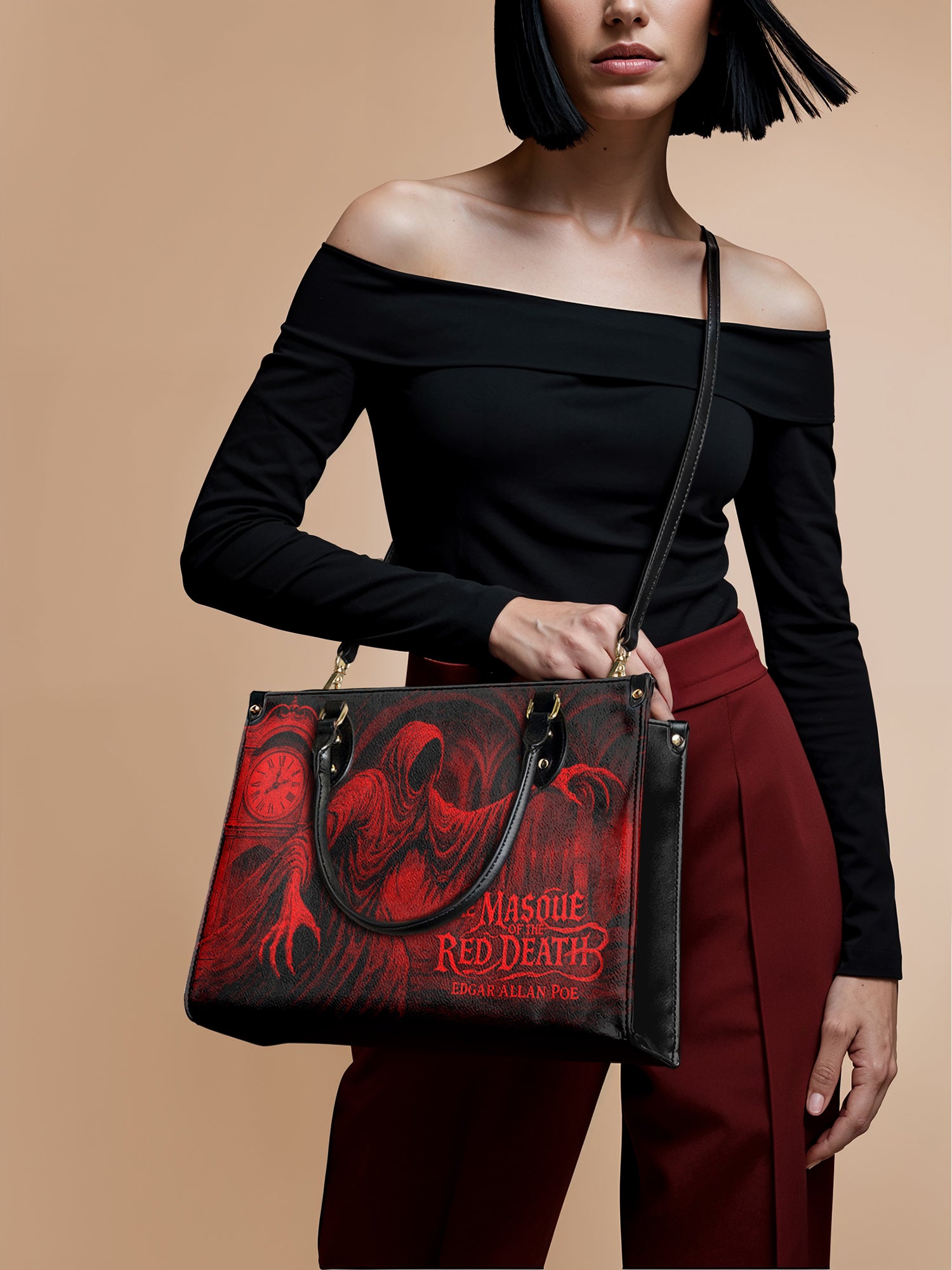 "The Masque Of The Red Death" Leather Handbag