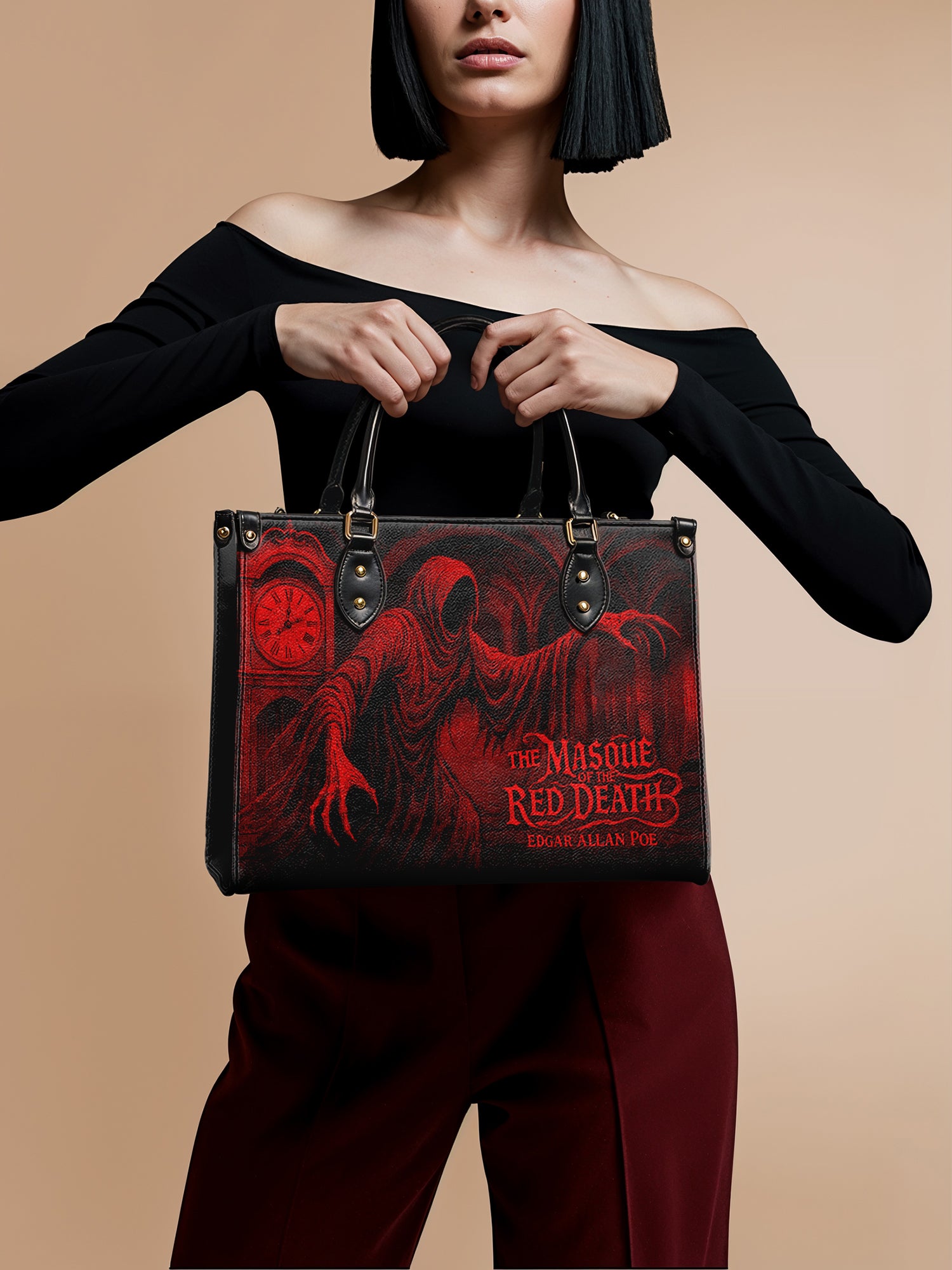 "The Masque Of The Red Death" Leather Handbag