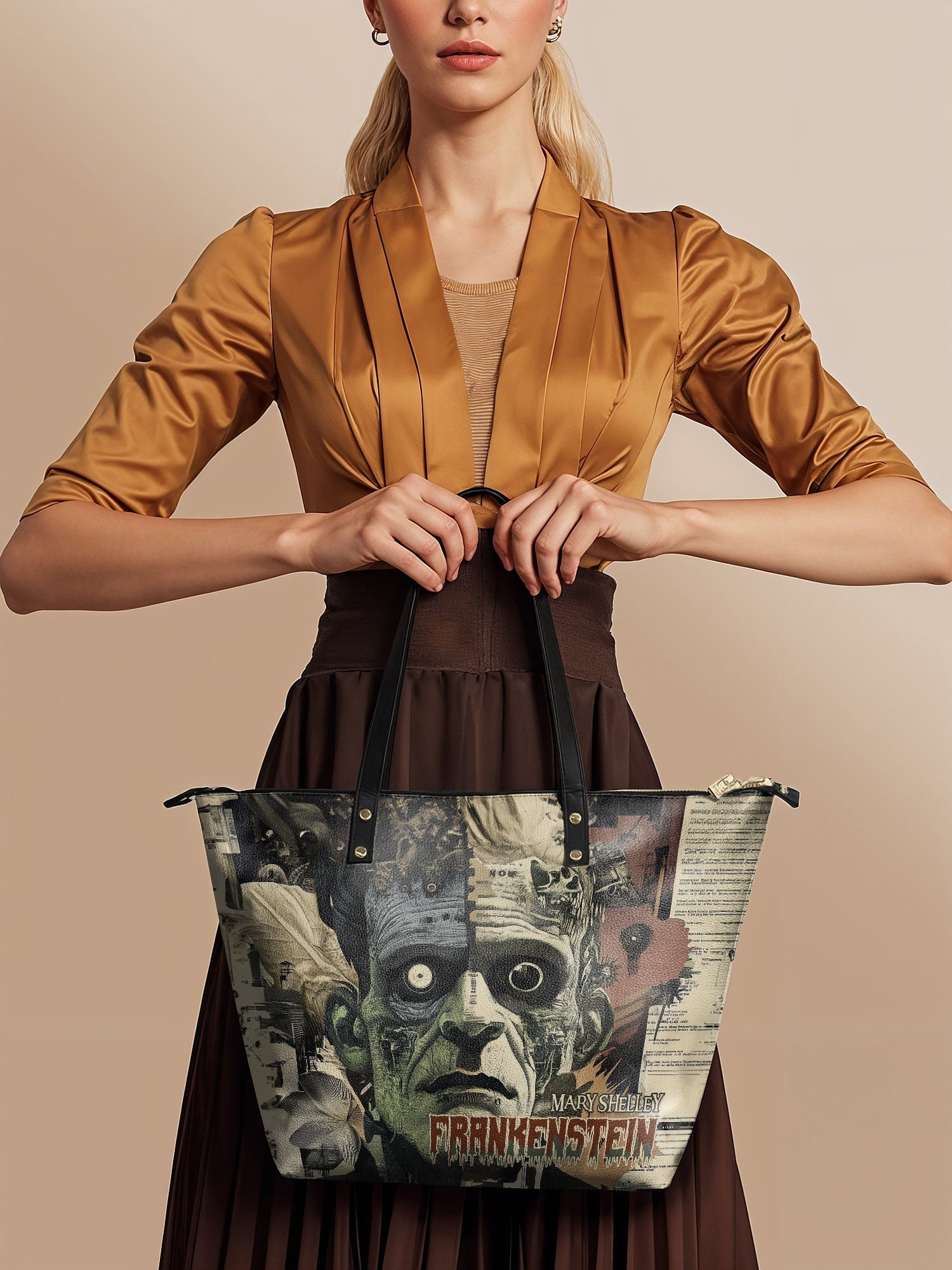 "Frankenstein" Old Parchment Leather Tote Bag Deal