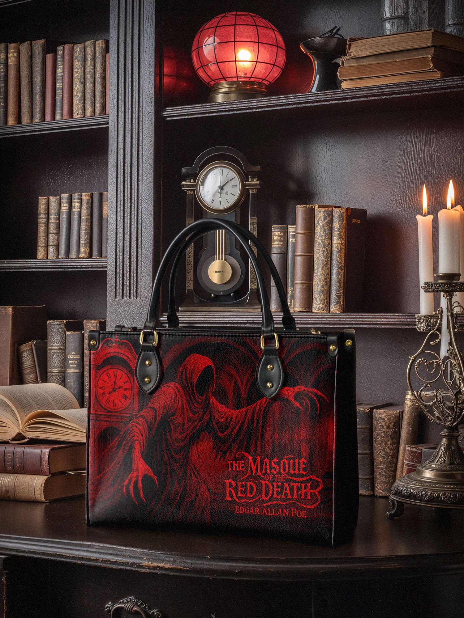 "The Masque Of The Red Death" Leather Handbag