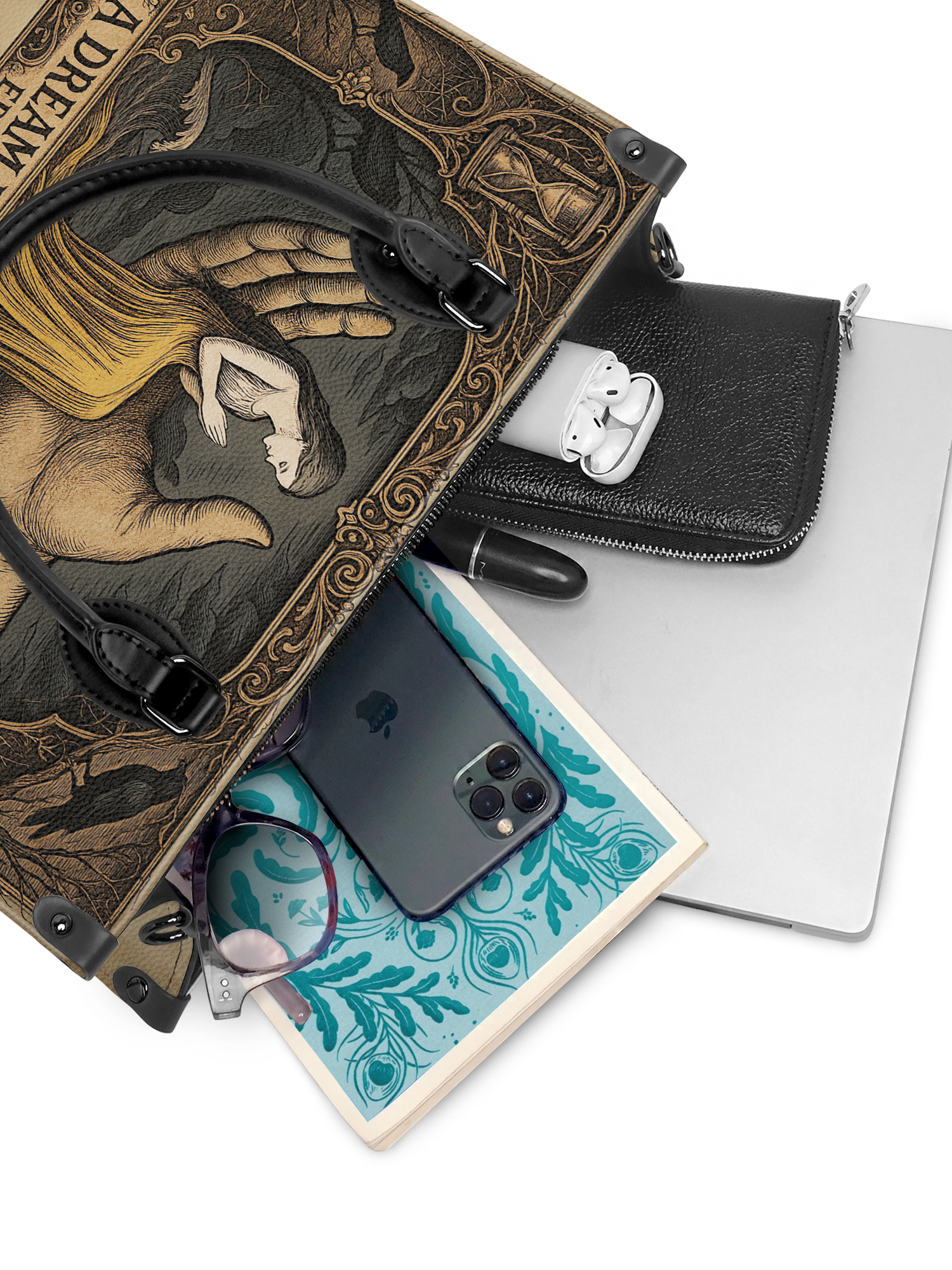 "A Dream Within A Dream" - Black Interior - Leather Handbag