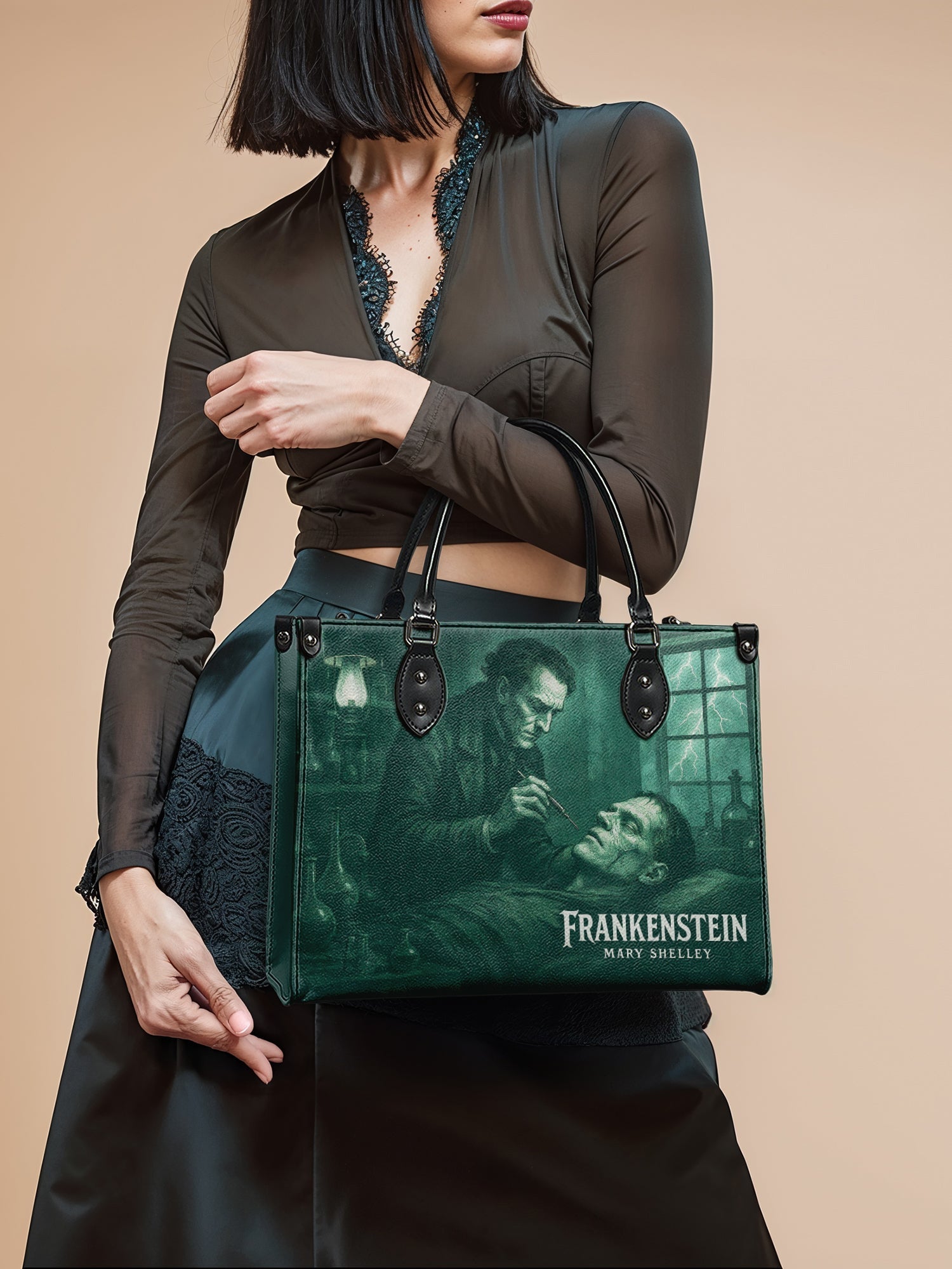 "Frankenstein" Mortuary Moss Leather Handbag Today's Deal