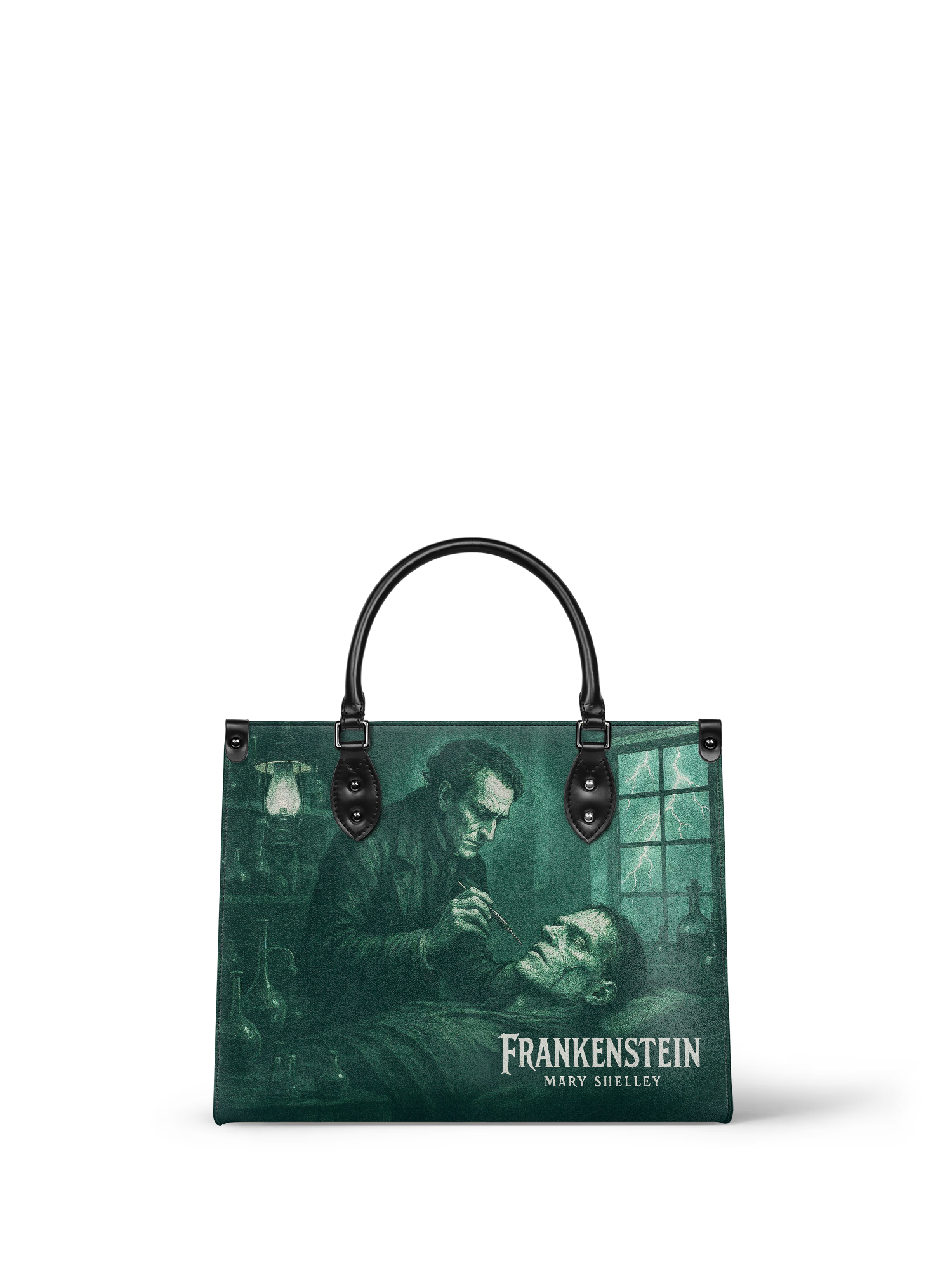 "Frankenstein" Mortuary Moss - Black Interior - Leather Handbag