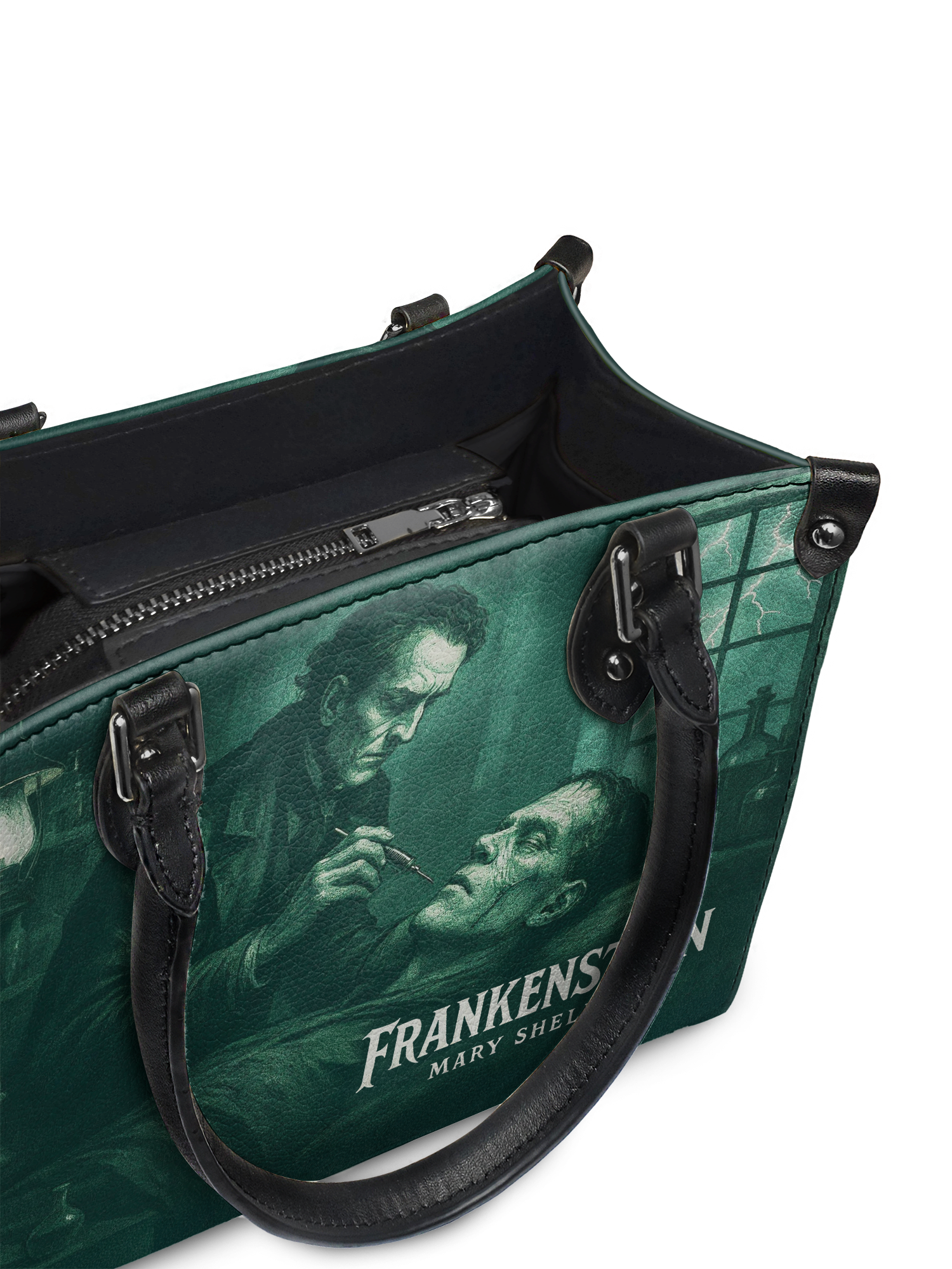 "Frankenstein" Mortuary Moss - Black Interior - Small Leather Handbag