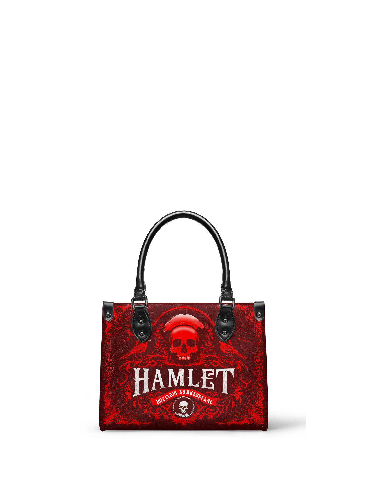 "Hamlet" The Red Room - Black Interior - Small Leather Handbag