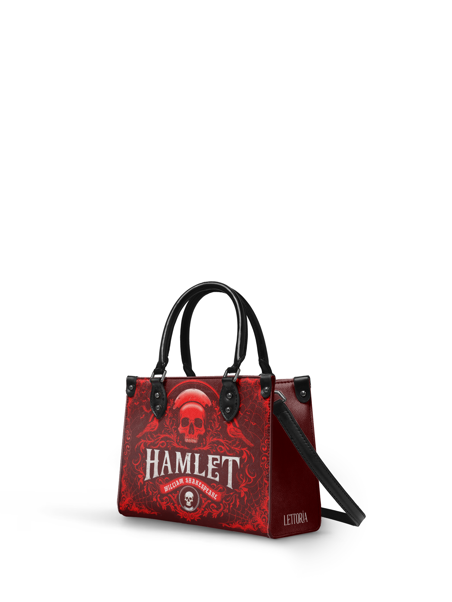 "Hamlet" The Red Room - Black Interior - Small Leather Handbag
