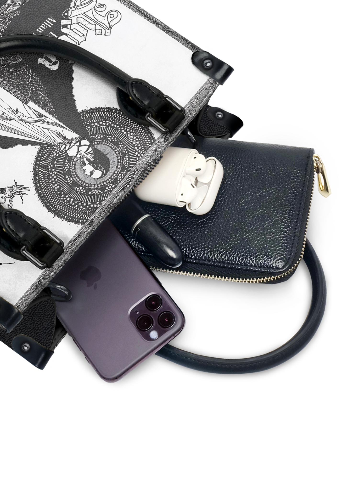 "Ligeia" - Black Interior - Small Leather Handbag