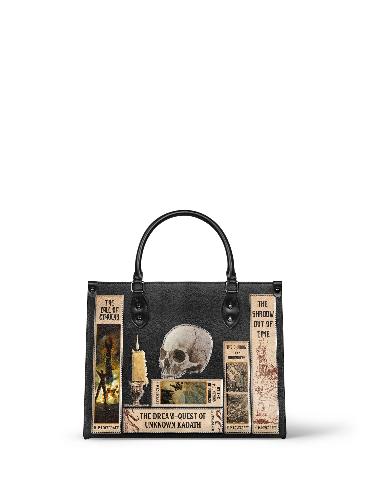 Lovecraftian Black - Black Interior - Leather Handbag