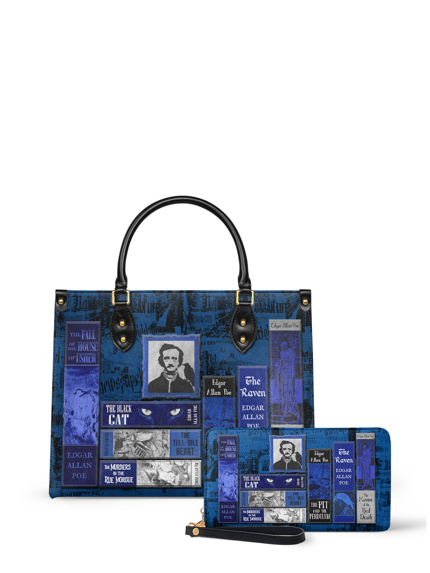 "Poe's Library" Midnight Ink Leather Handbag Deal