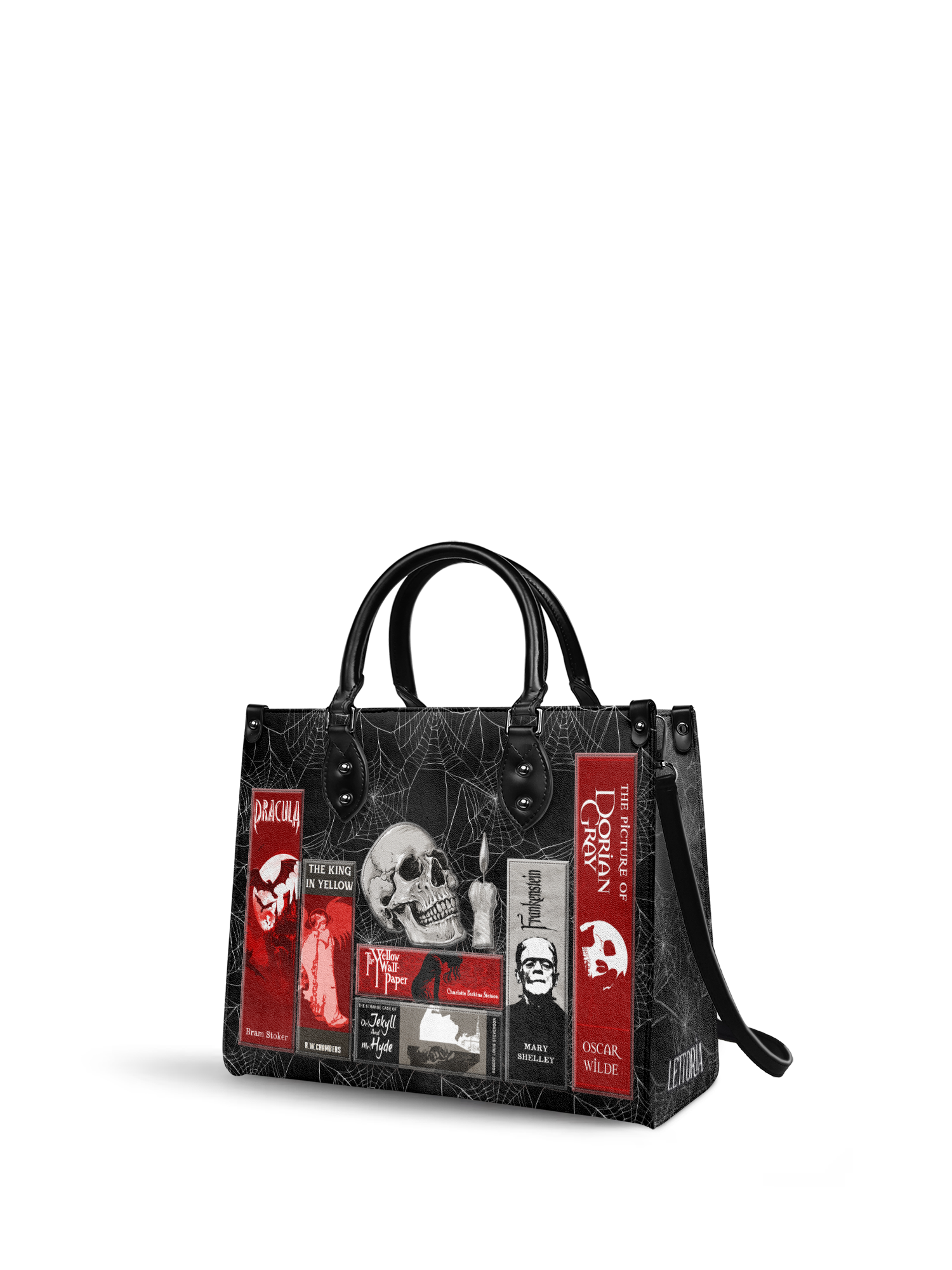 "The Codex of Gothic Tales" Black Widow’s Kiss Leather Handbag Deal