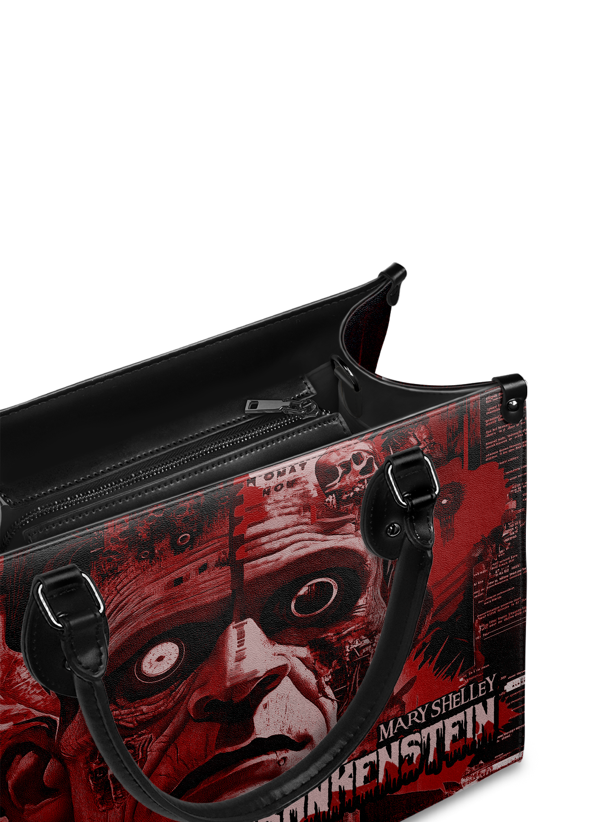 "Frankenstein" Heart Surge - Black Interior - Leather Handbag