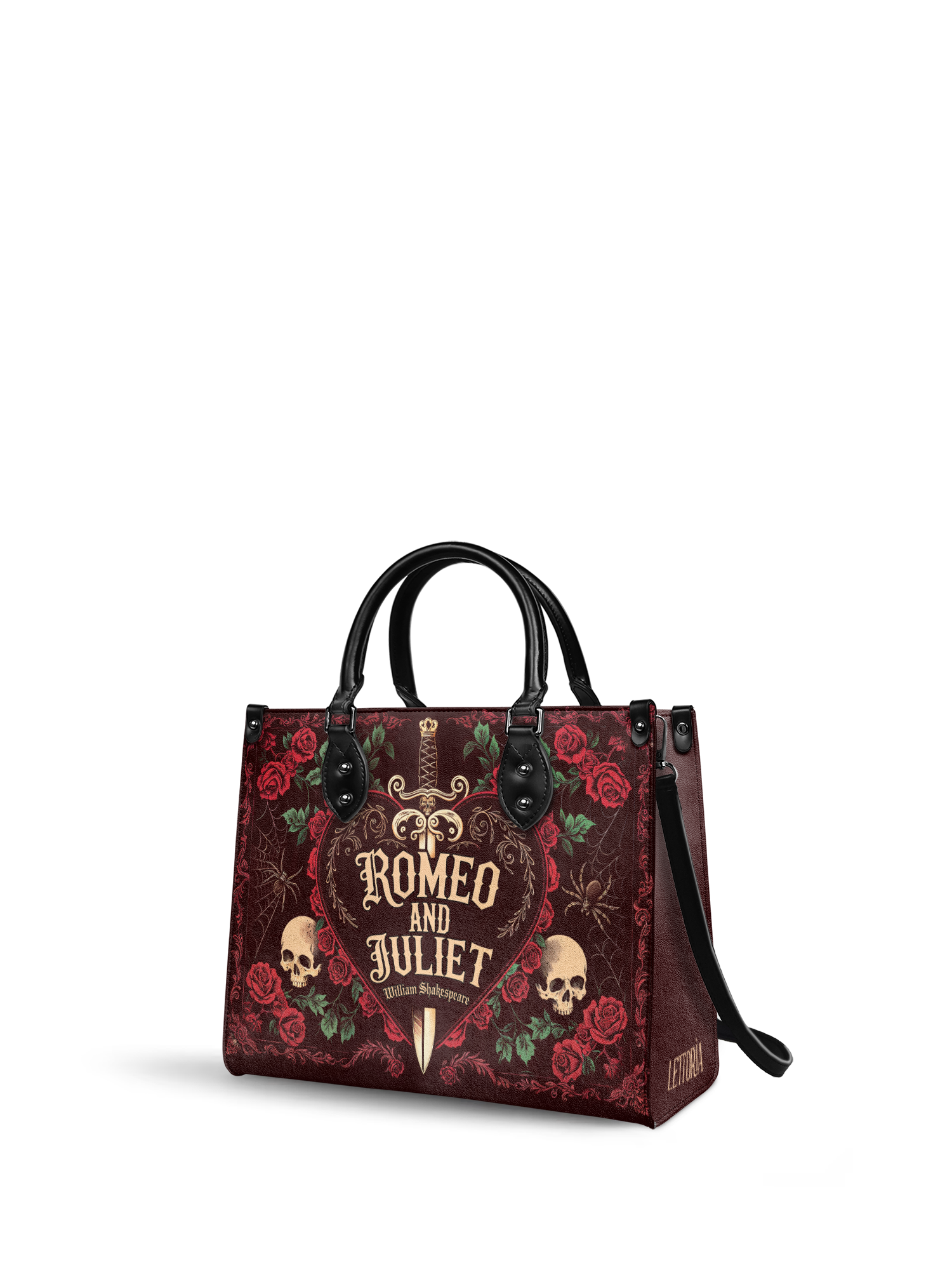 "Romeo And Juliet" Poison Rose - Black Interior - Leather Handbag