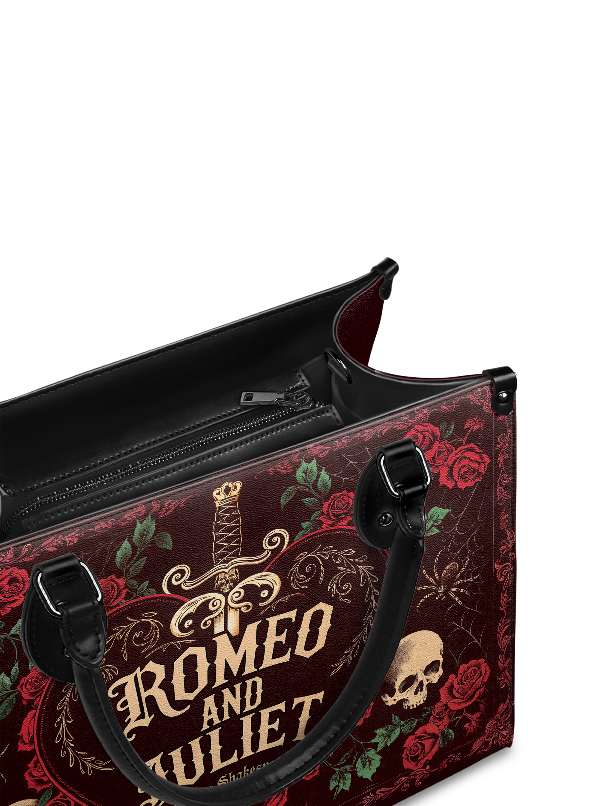 "Romeo And Juliet" Poison Rose - Black Interior - Leather Handbag