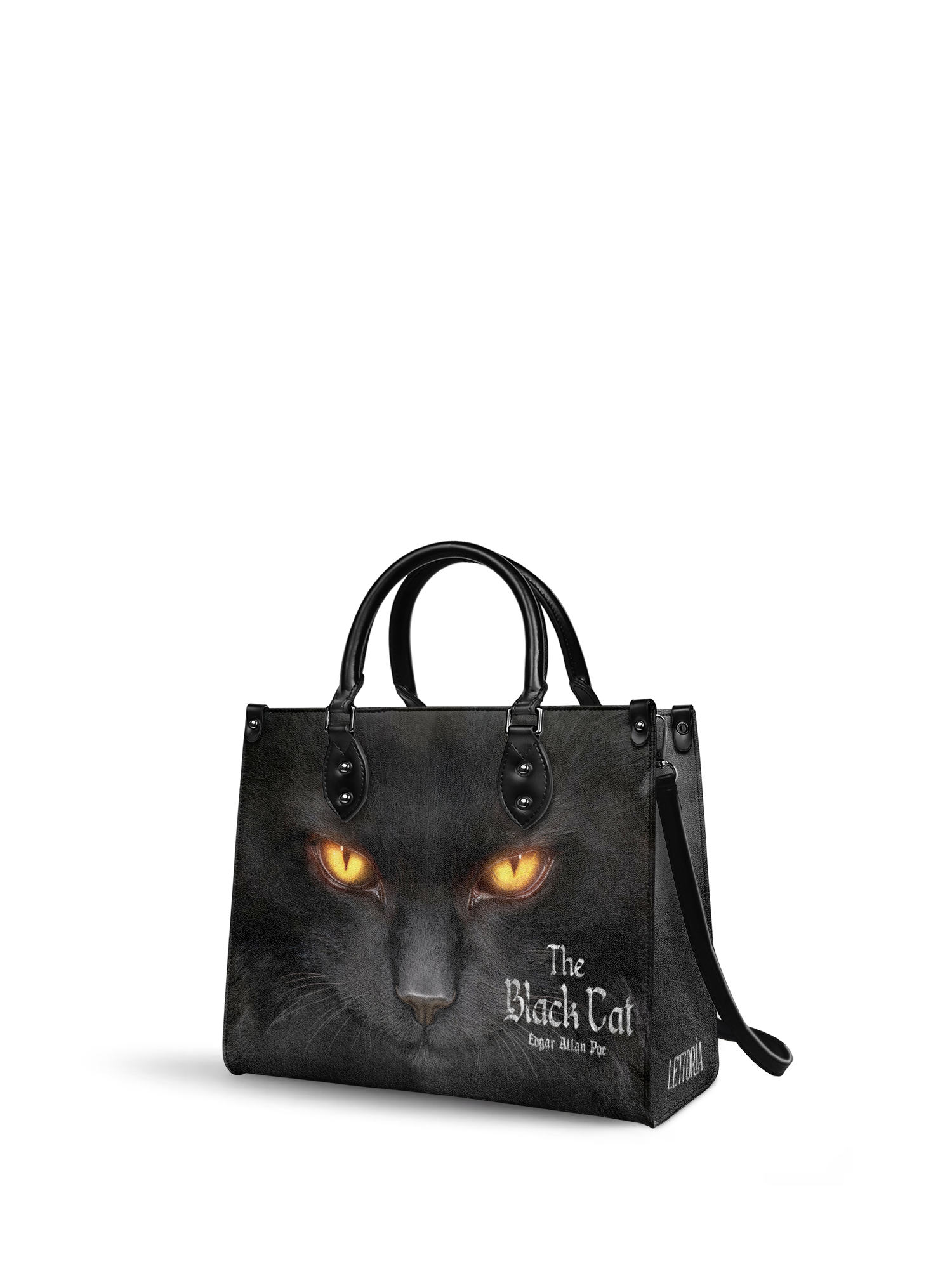 "The Black Cat" - Black Interior - Leather Handbag