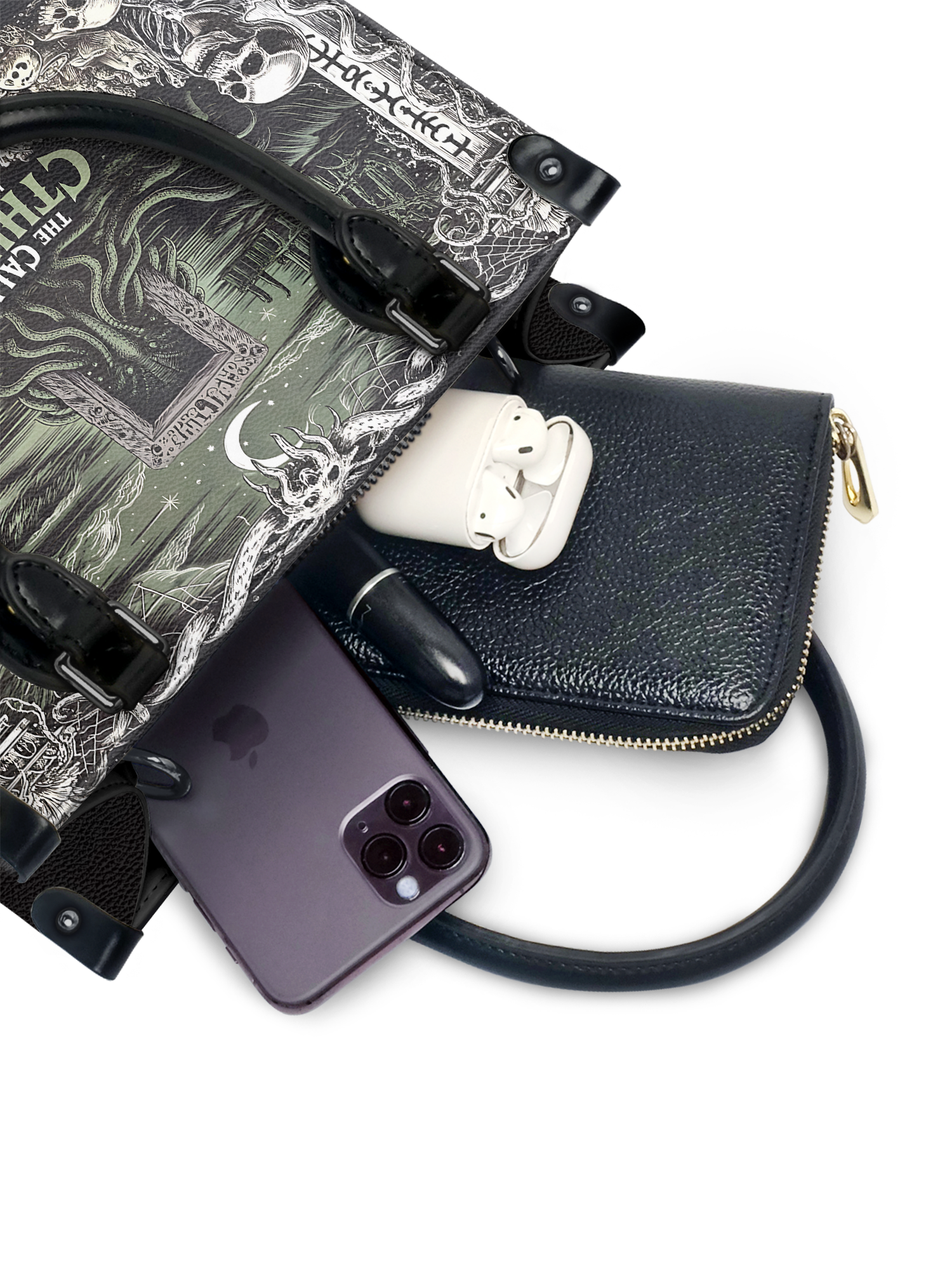 "The Call Of Cthulhu" - Black Interior - Small Leather Handbag