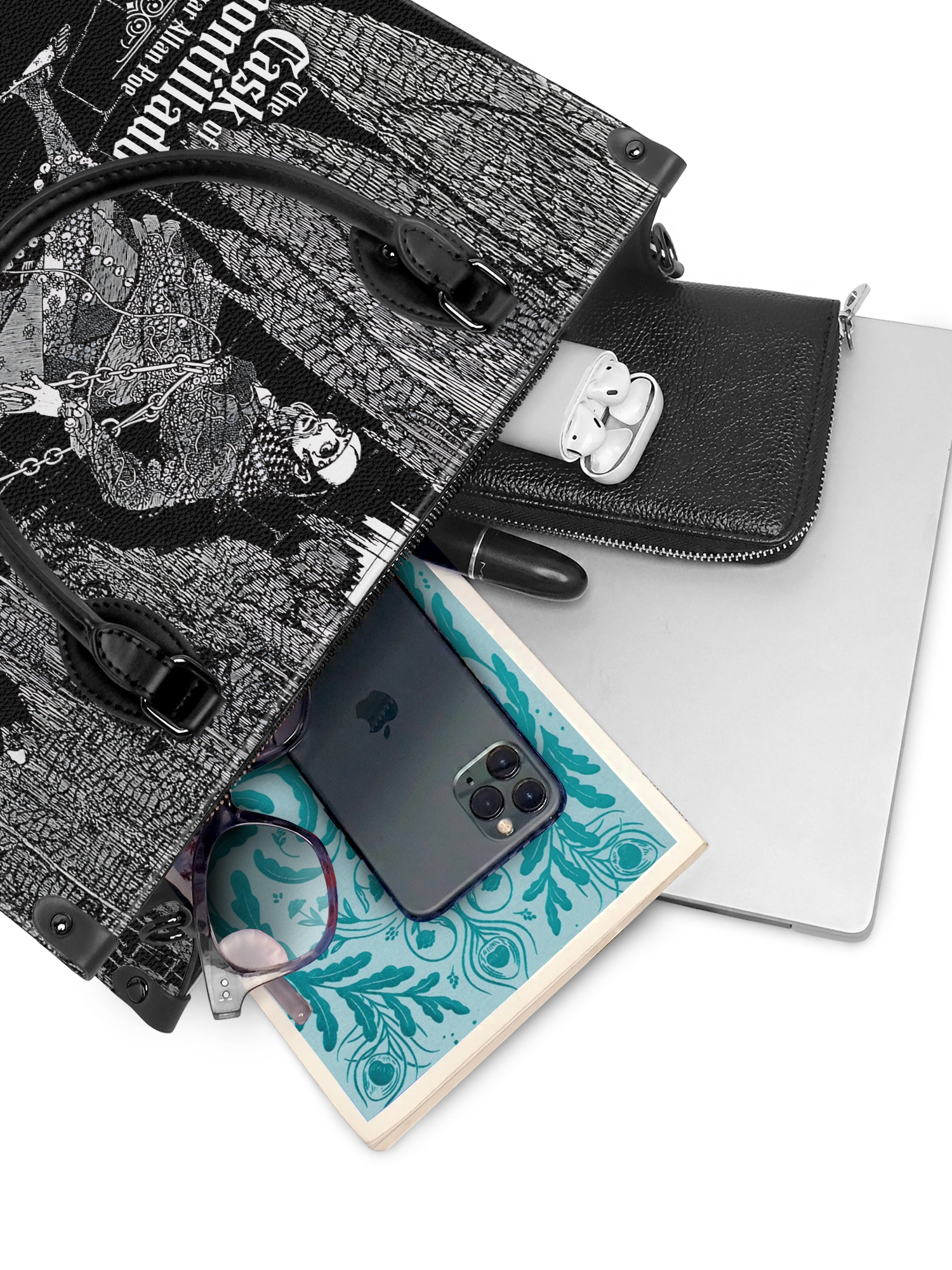 "The Cask Of Amontillado" - Black Interior - Leather Handbag