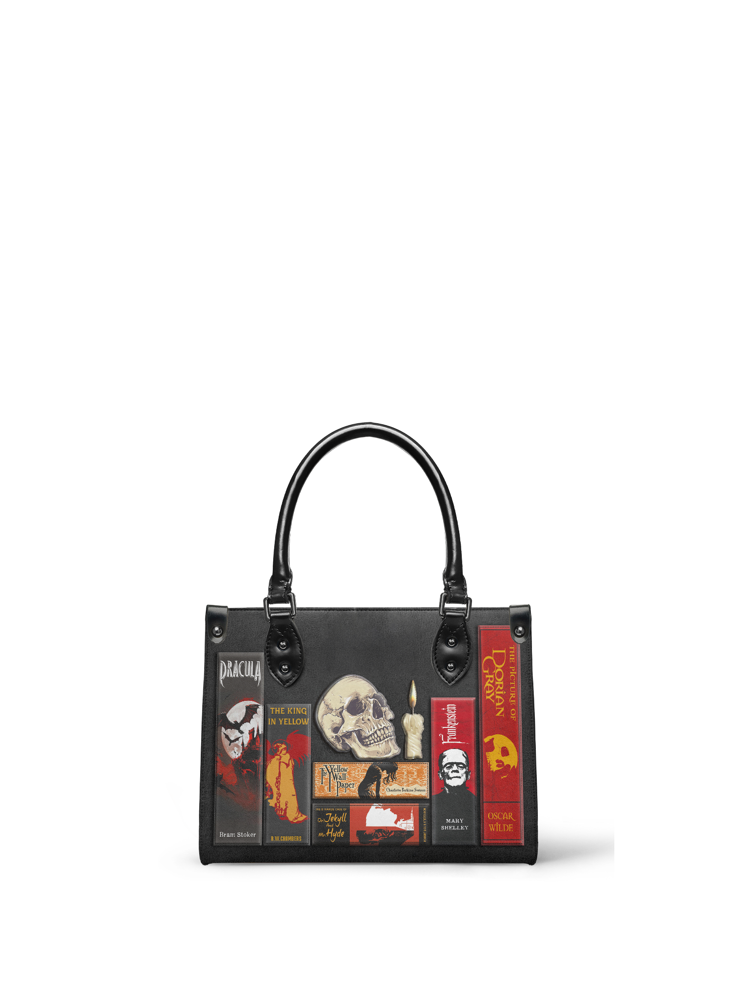 "The Codex of Gothic Tales" Deadlight Black - Black Interior - Small Leather Handbag