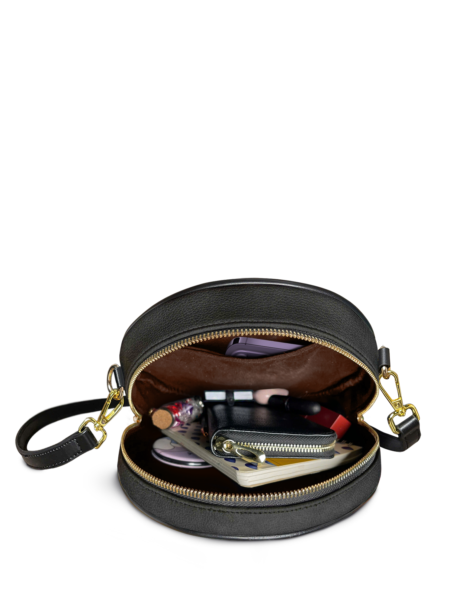 "The Codex of Gothic Tales" Deadlight Black Circle Crossbody Bag