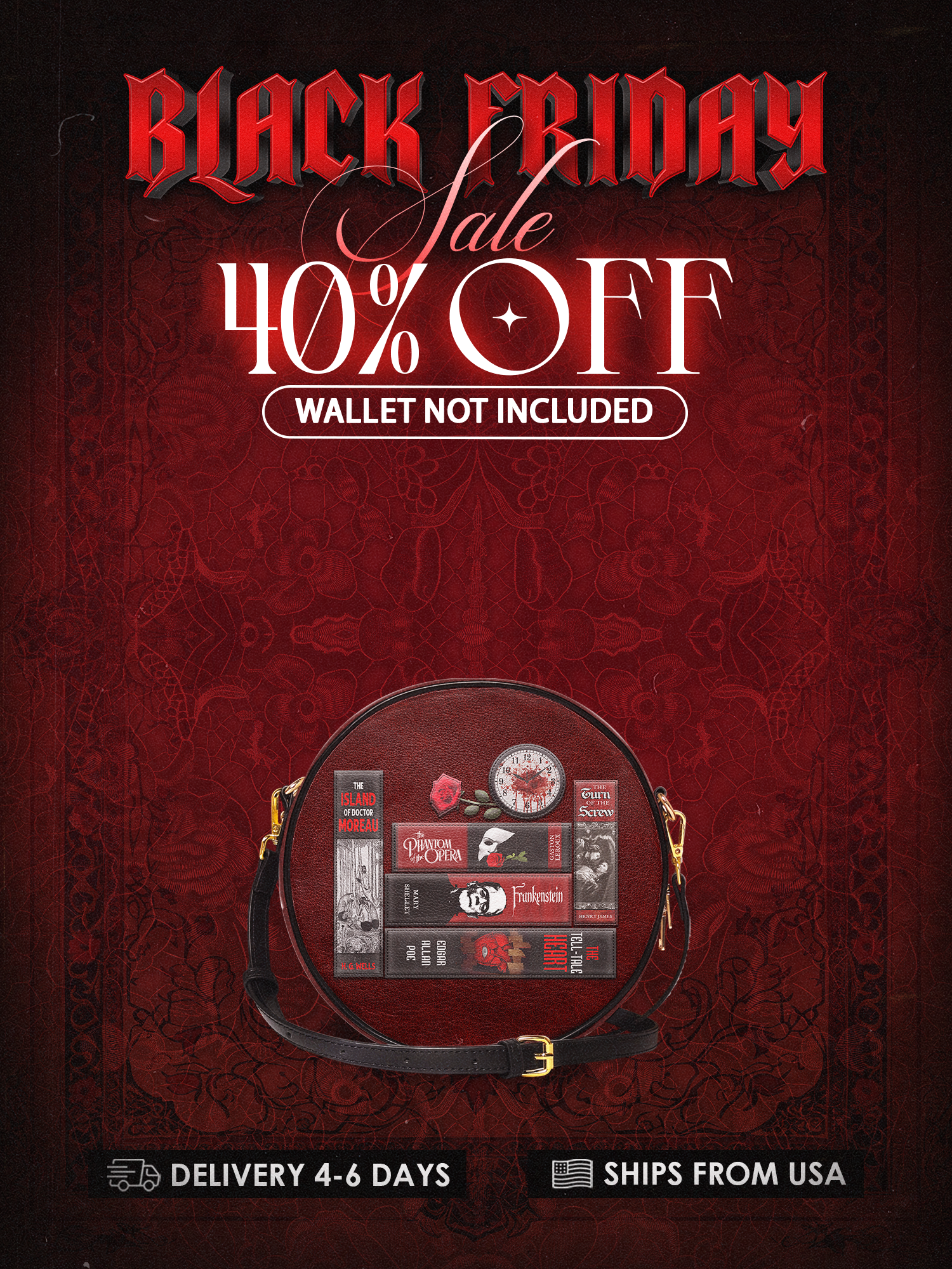 "The Crimson Codex" Circle Crossbody Bag Deal