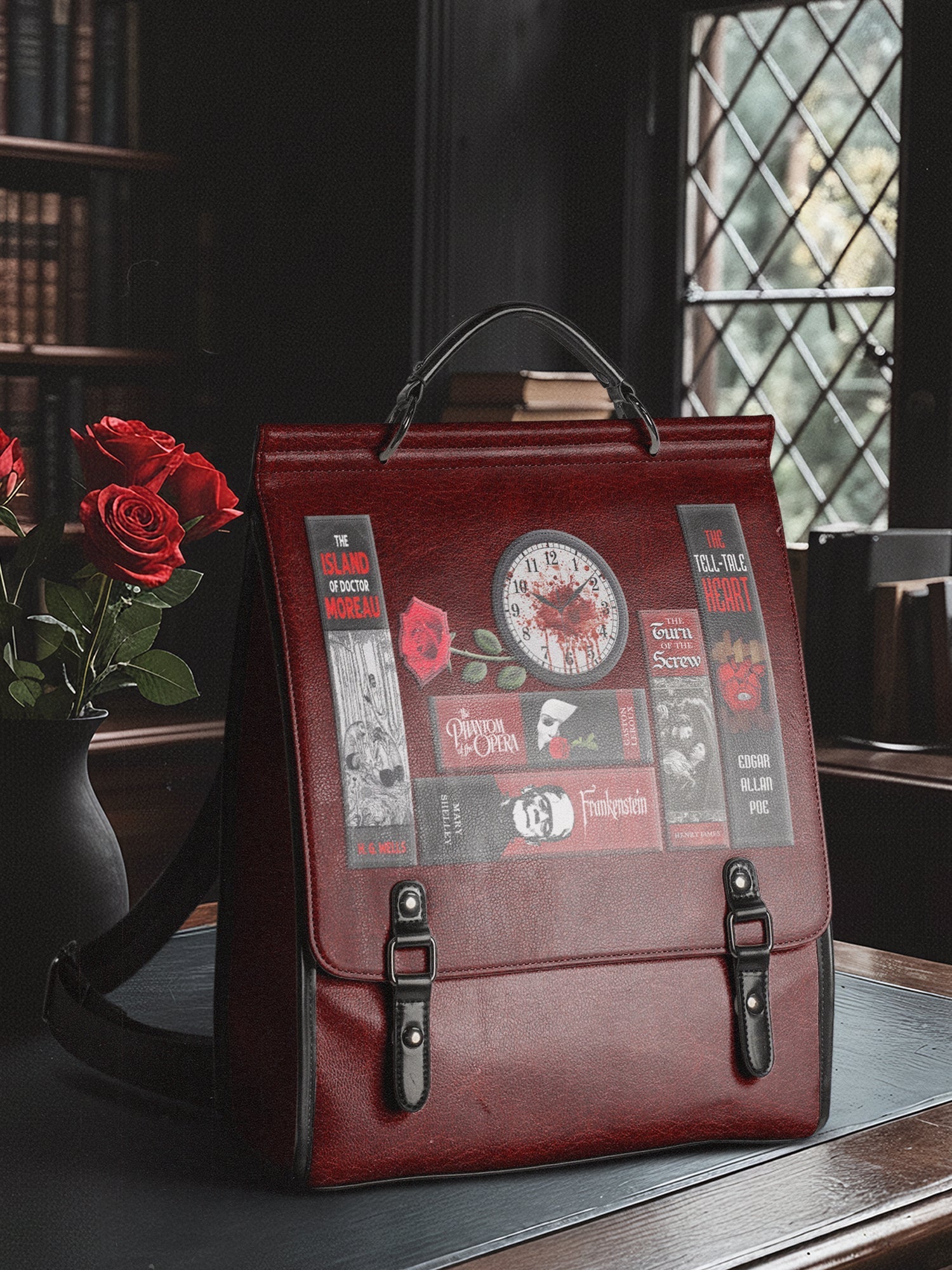 "The Crimson Codex" Leather Backpack Today's Deal