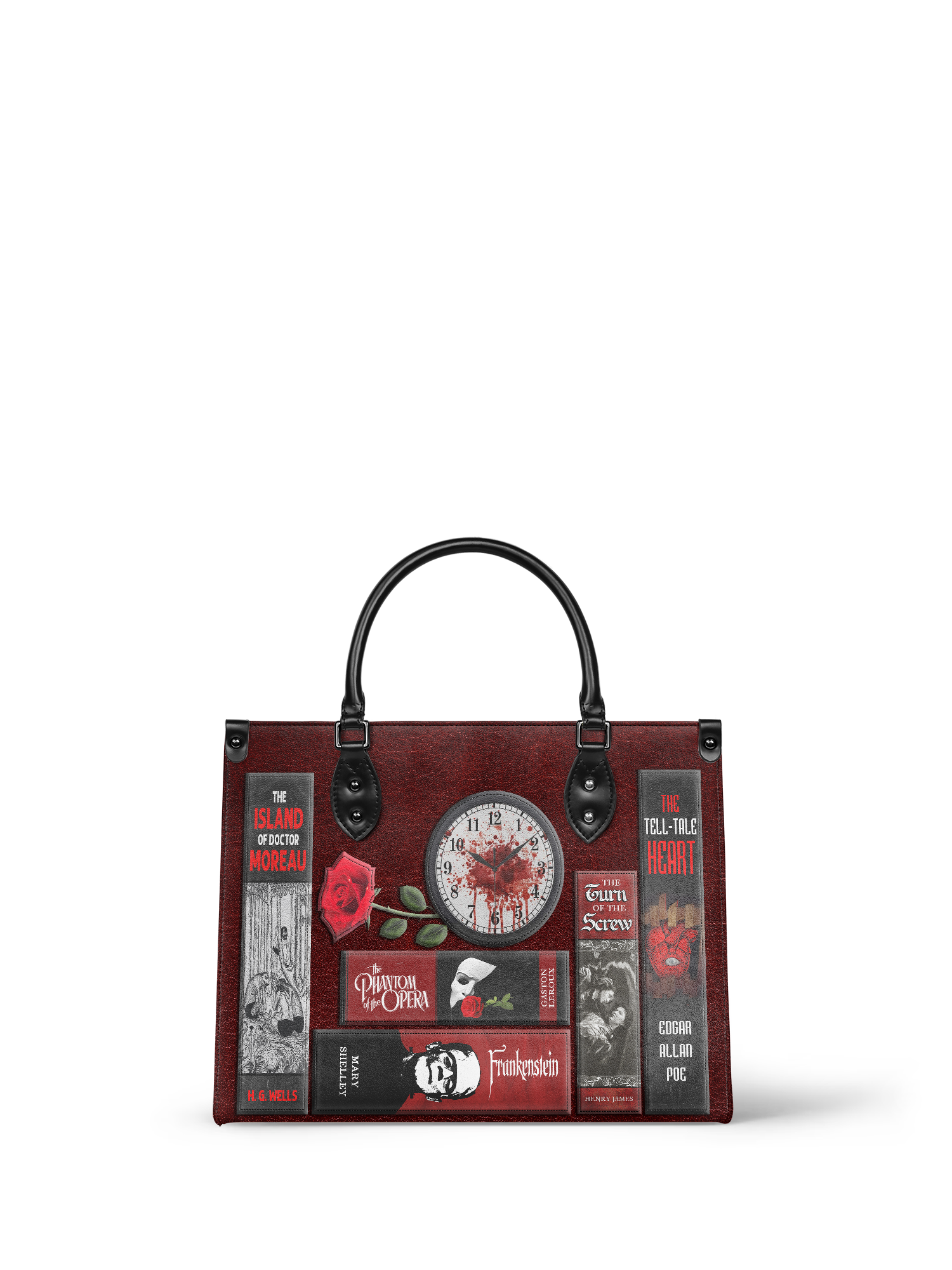"The Crimson Codex" - Black Interior - Leather Handbag
