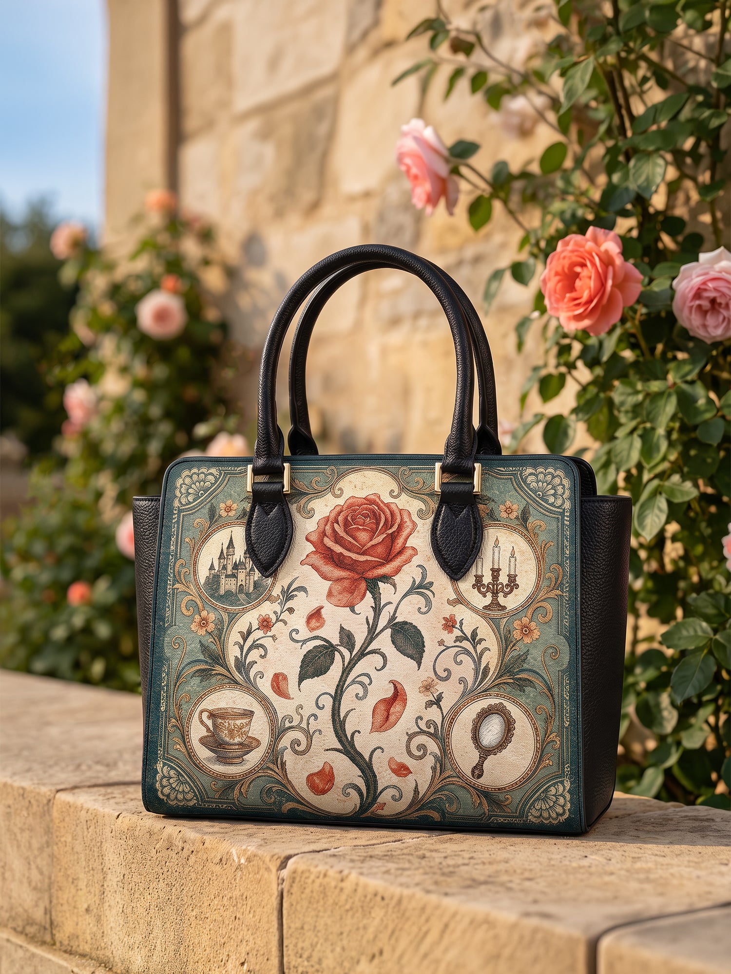 “The Everlasting Rose” Vesper Leather Handbag
