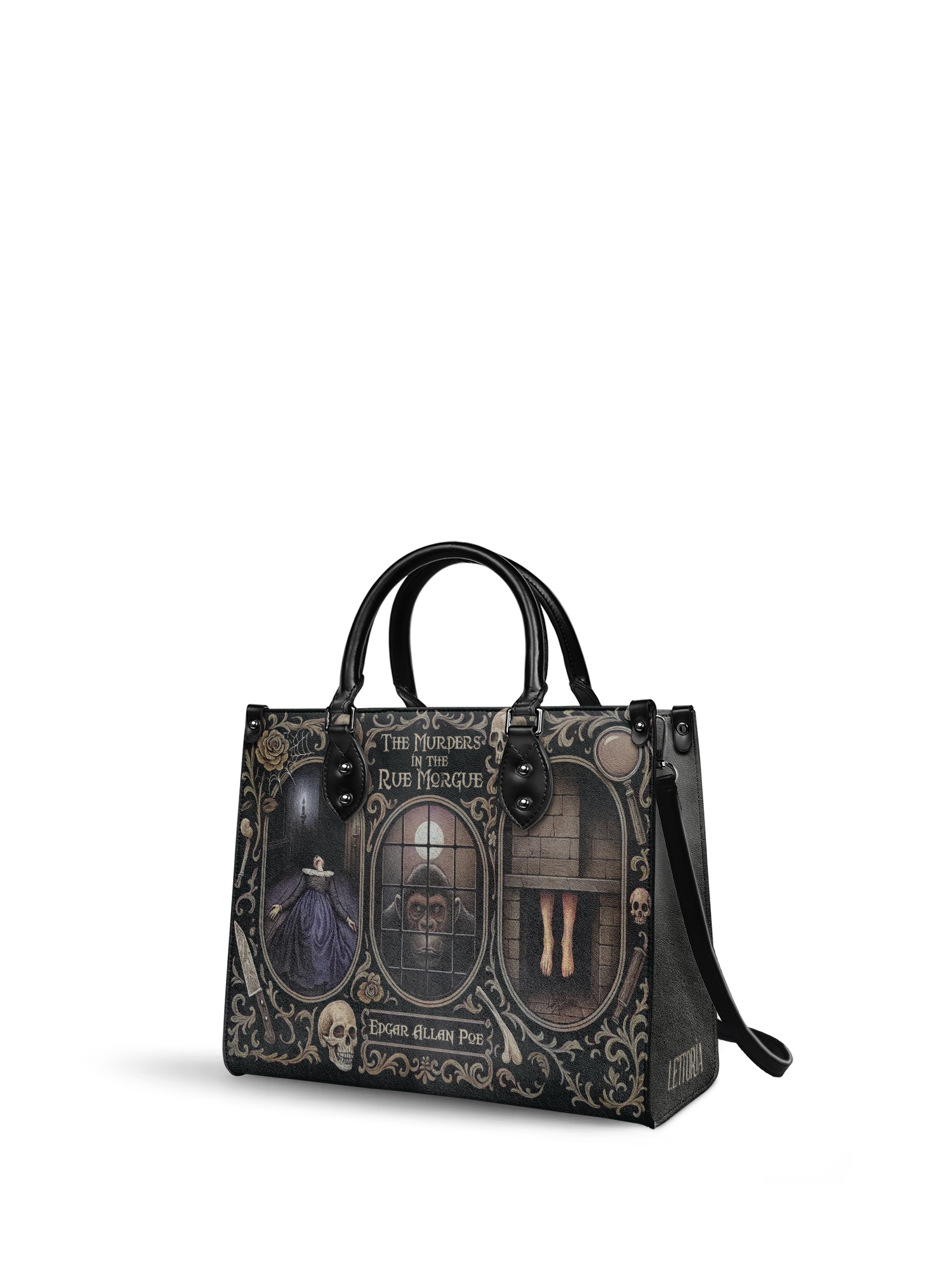 "The Murders In The Rue Morgue" - Black Interior - Leather Handbag
