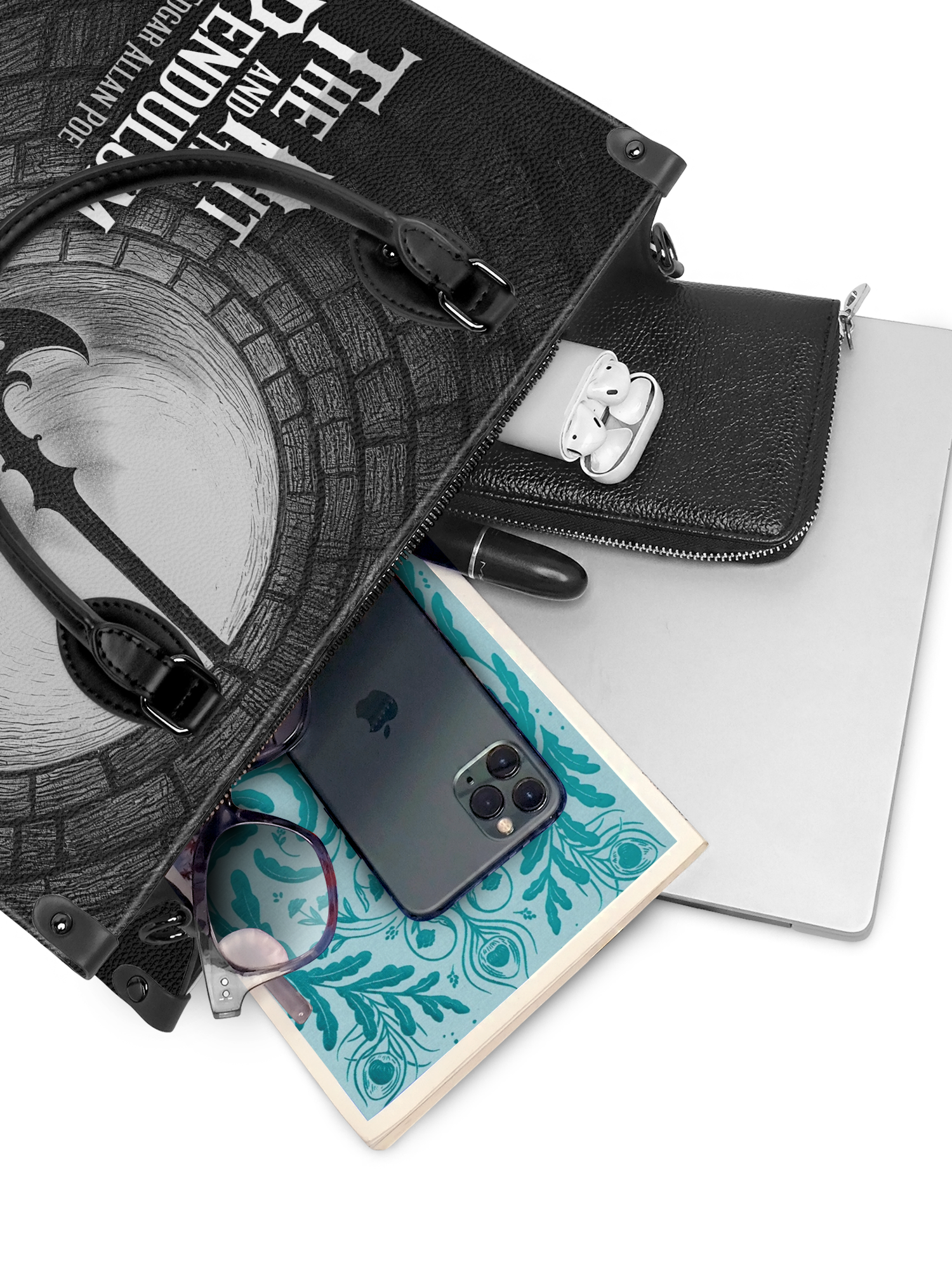 "The Pit And The Pendulum" - Black Interior - Leather Handbag