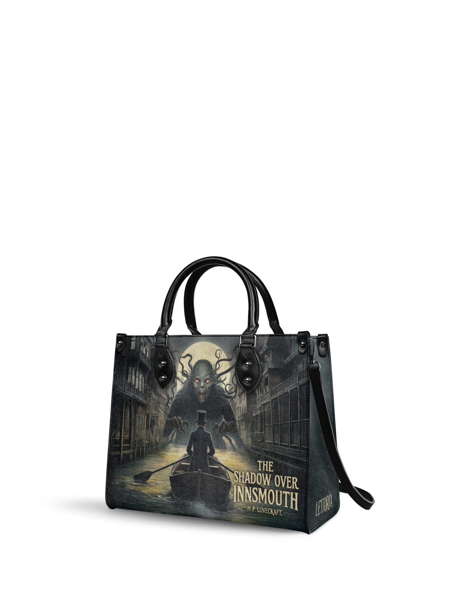 "The Shadow Over Innsmouth" - Black Interior - Leather Handbag