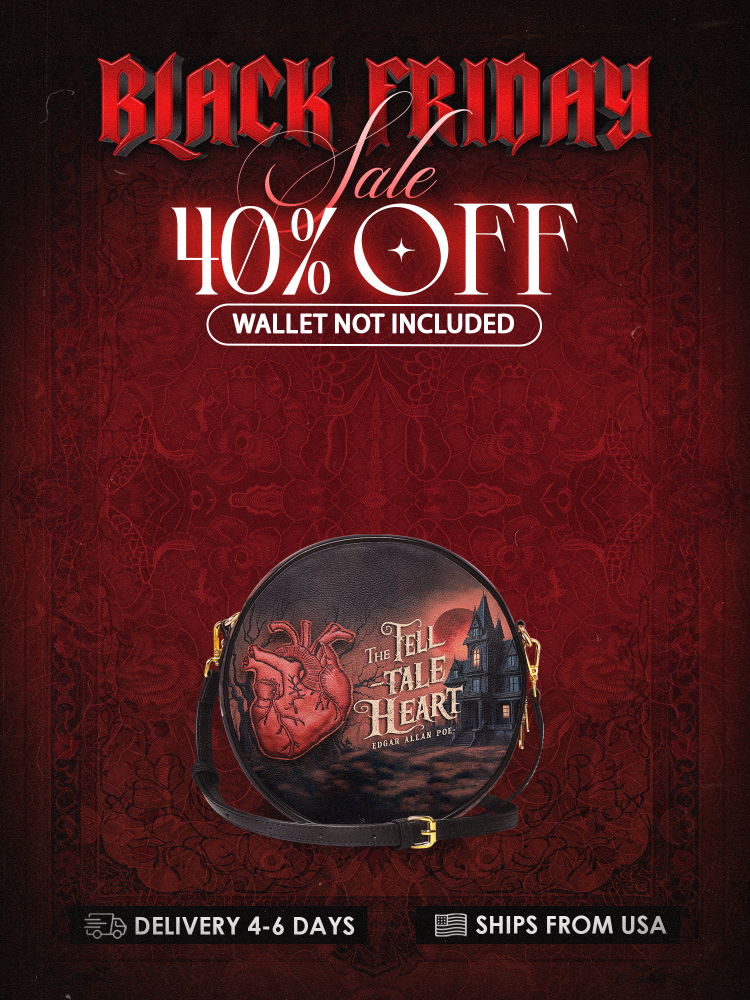 "The Tell-Tale Heart" Circle Crossbody Bag Deal