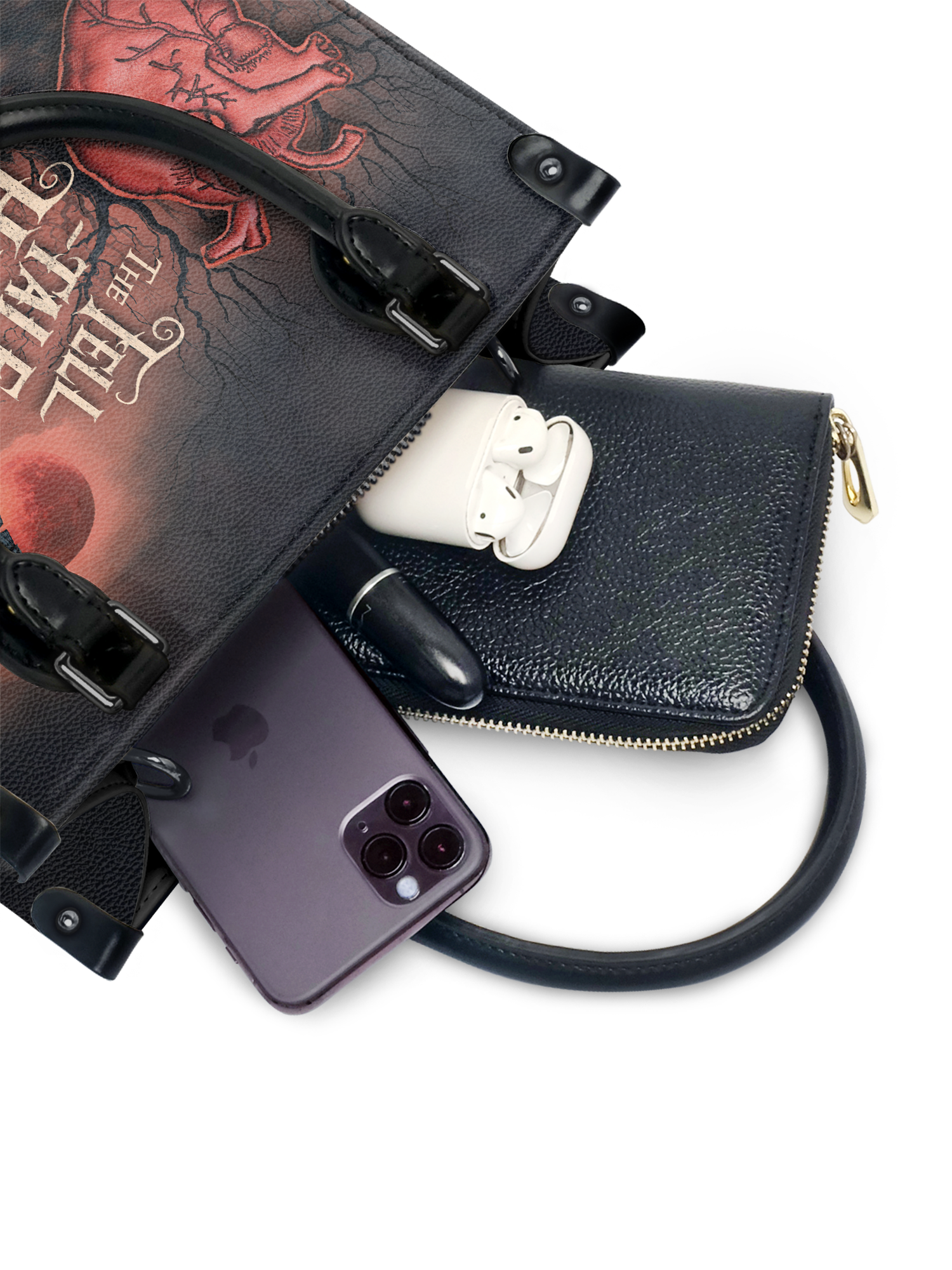 "The Tell-Tale Heart" - Black Interior - Small Leather Handbag