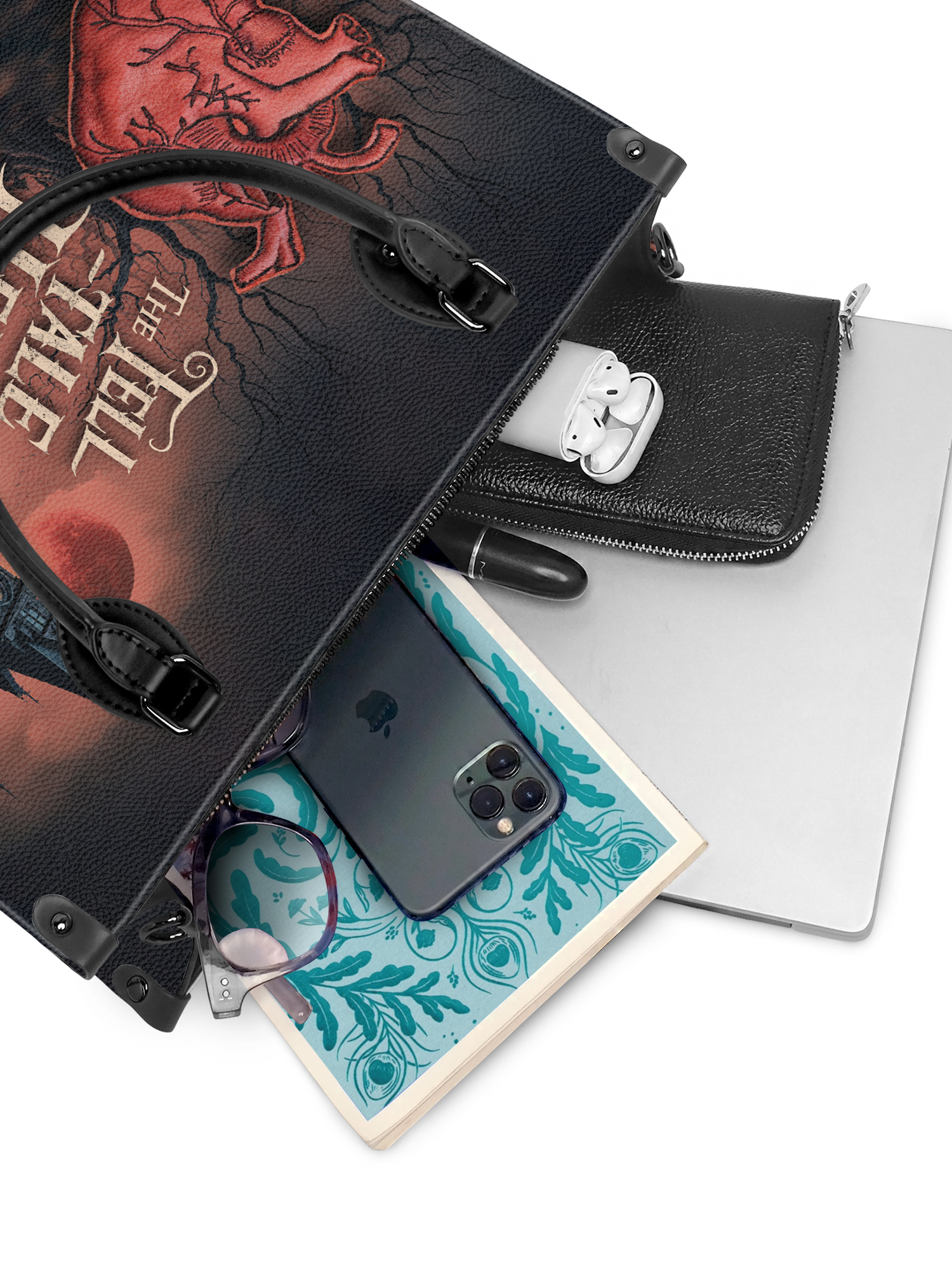 "The Tell-Tale Heart" - Black Interior - Leather Handbag