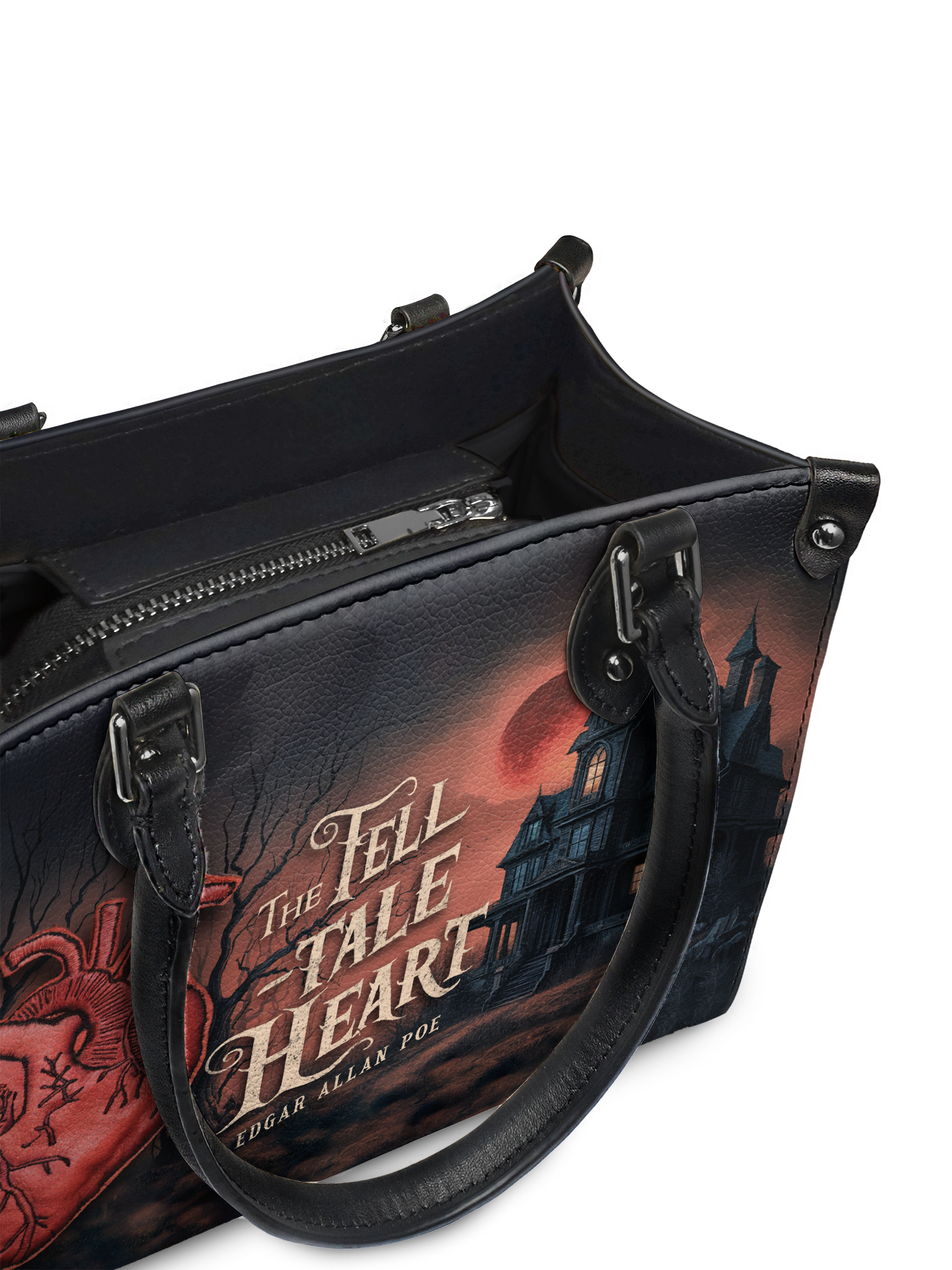 "The Tell-Tale Heart" - Black Interior - Small Leather Handbag
