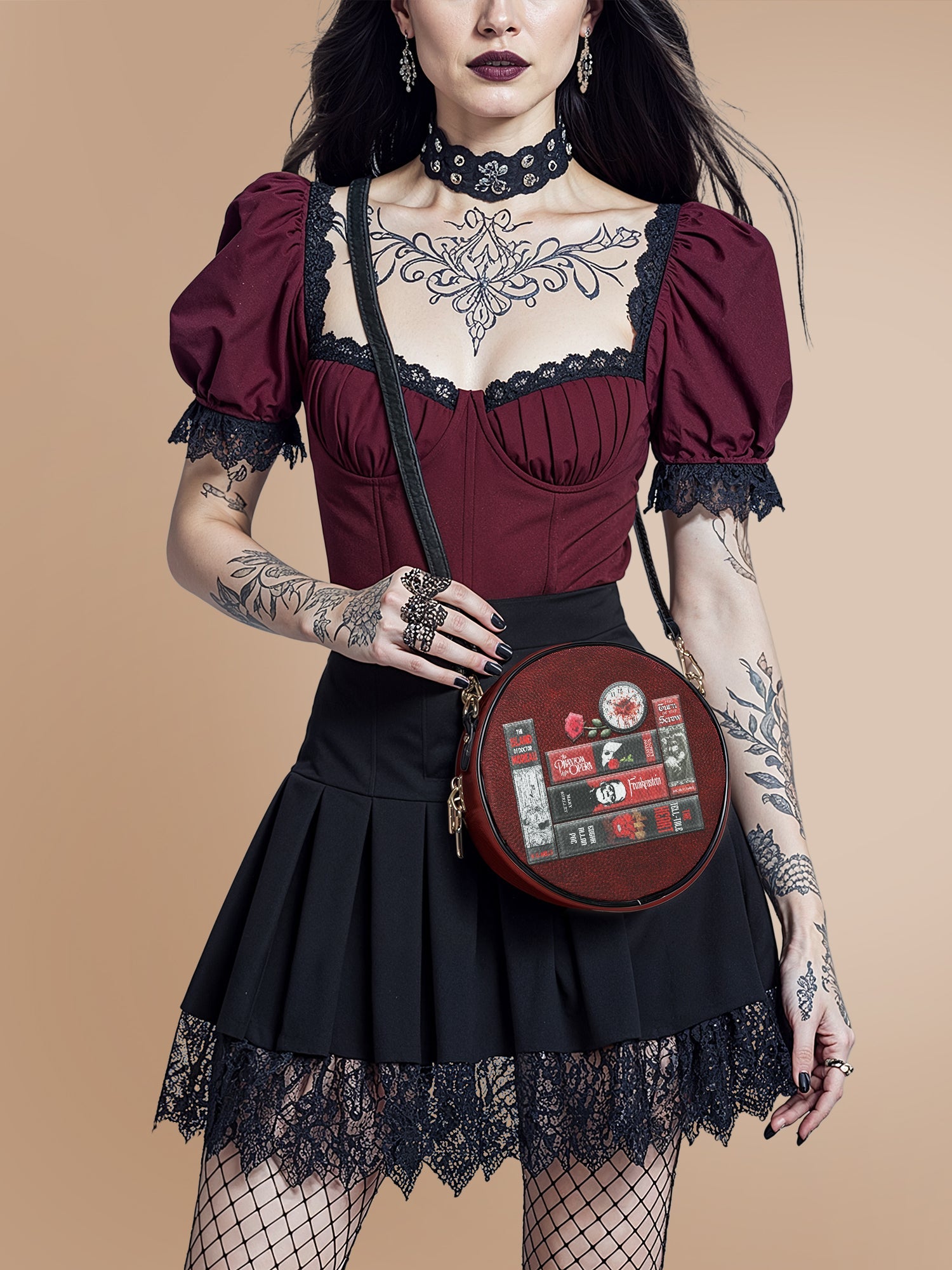 "The Crimson Codex" Circle Crossbody Bag Today's Deal