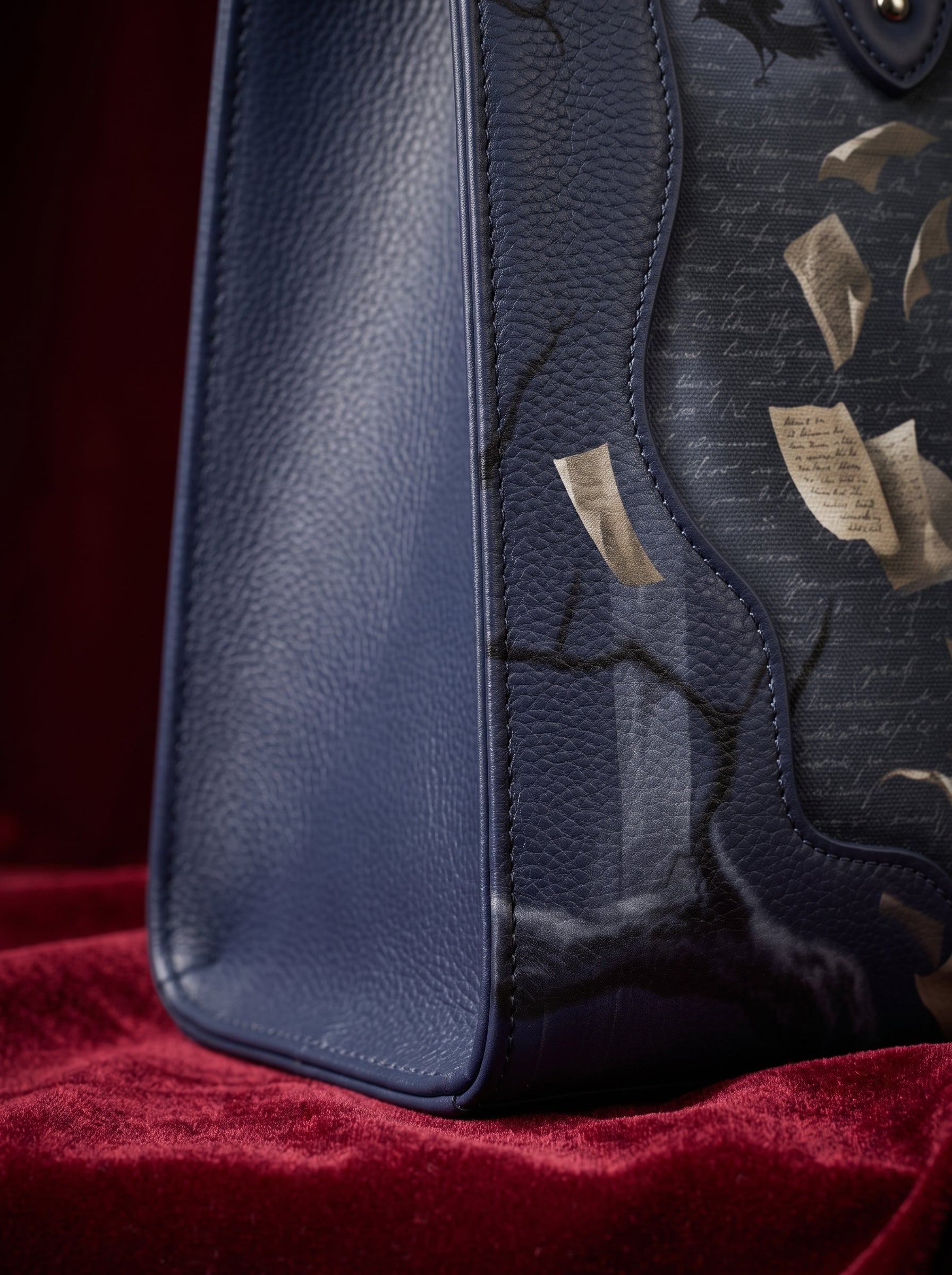 “The Red Balloon” Applique Leather Handbag