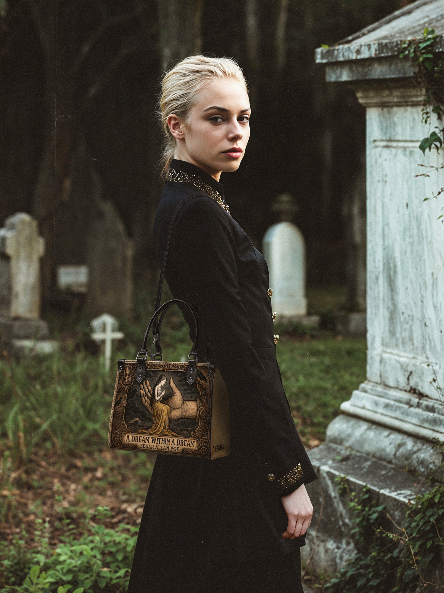 "A Dream Within A Dream" Small Leather Handbag Deal