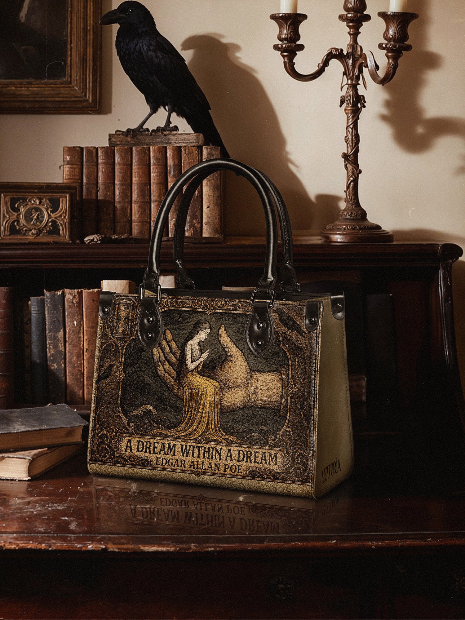 "A Dream Within A Dream" Small Leather Handbag Deal