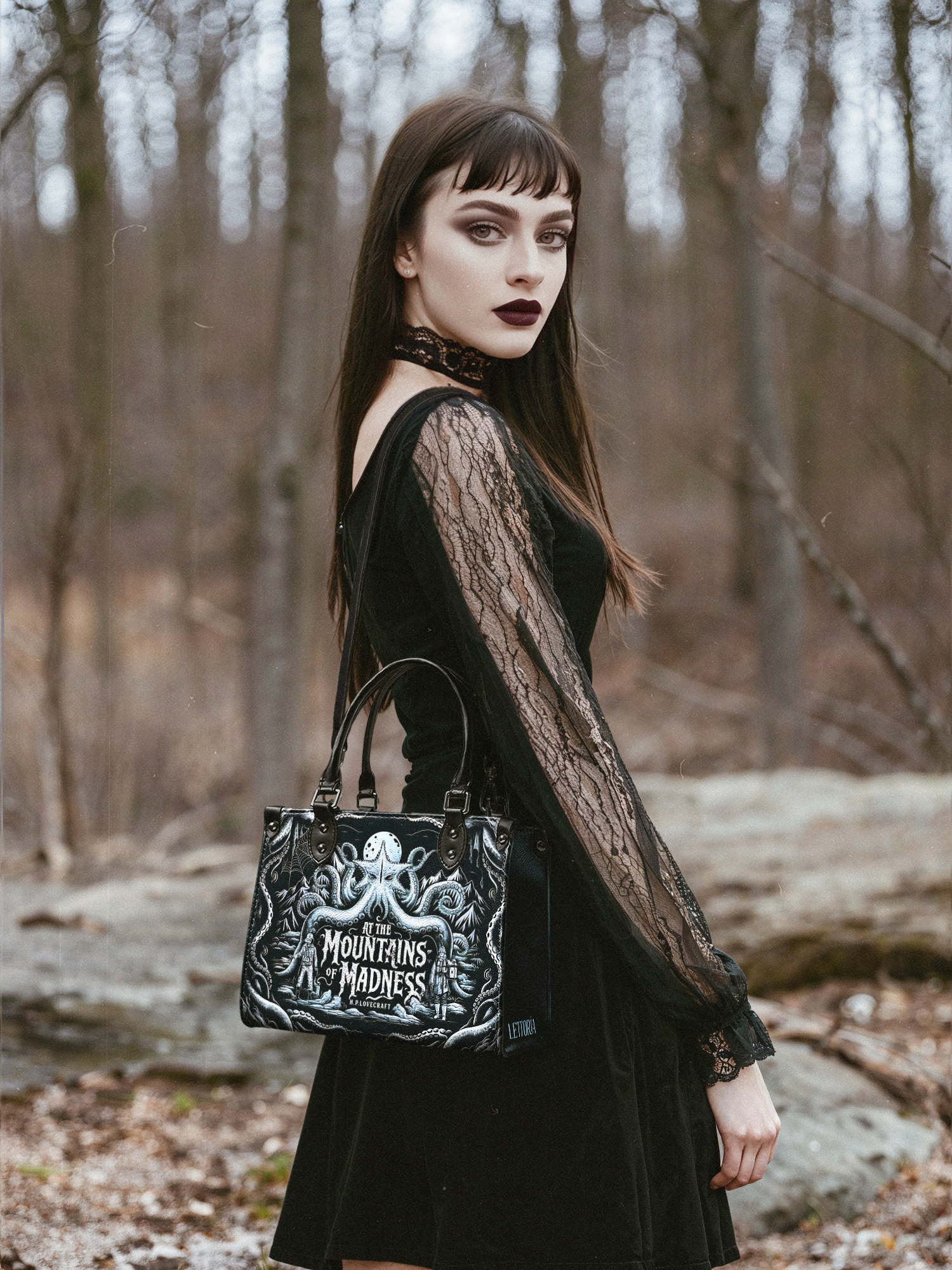 "At The Mountains Of Madness" Small Leather Handbag Deal
