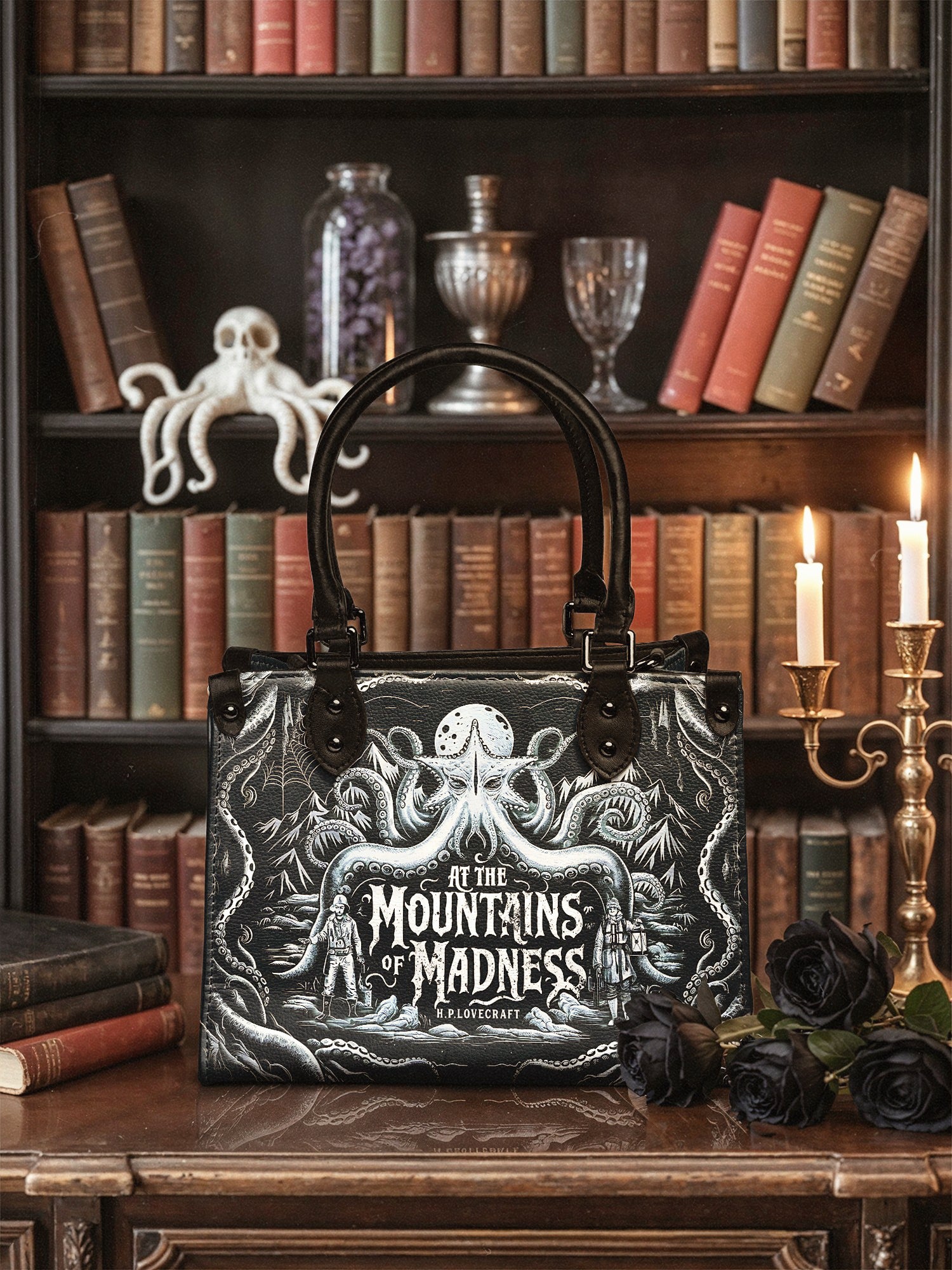 "At The Mountains Of Madness" Small Leather Handbag Deal