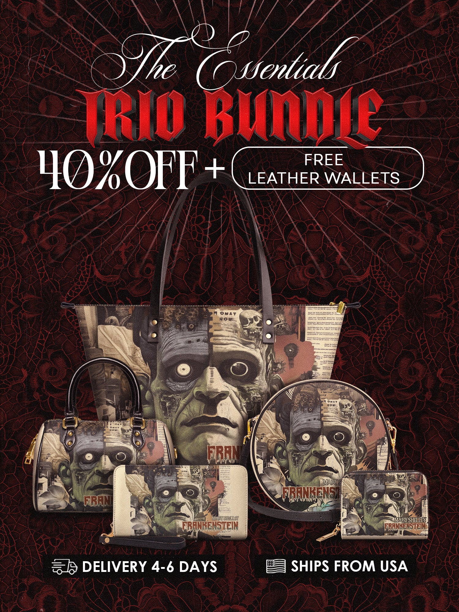 "Frankenstein" Old Parchment The Essentials Trio Bundle