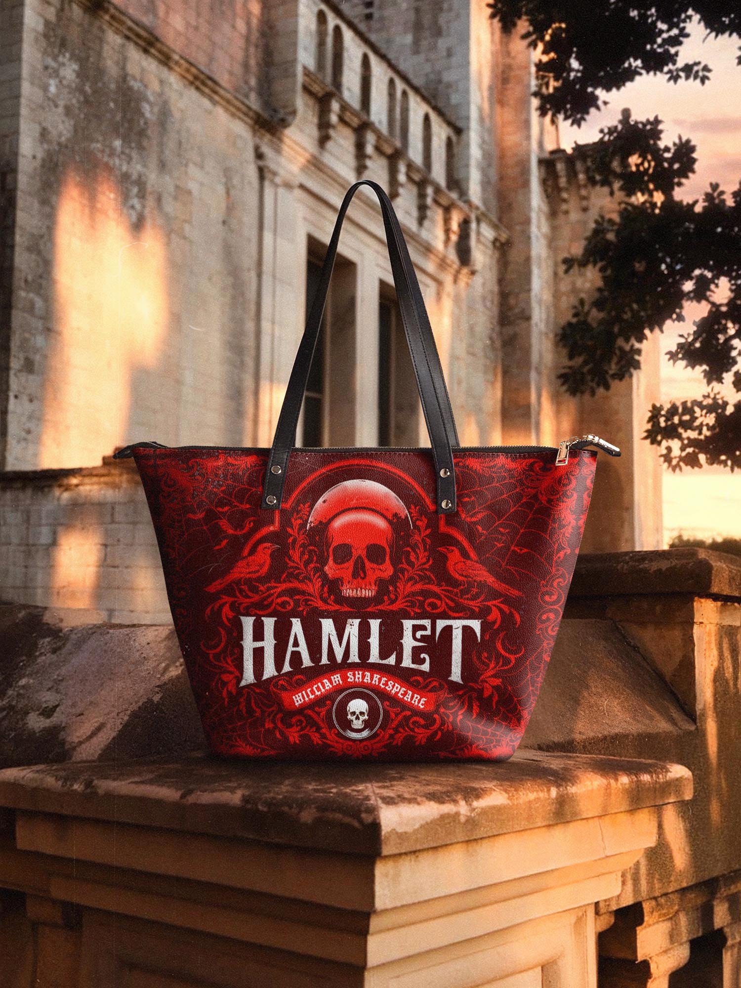 "Hamlet" The Red Room Leather Tote Bag Deal