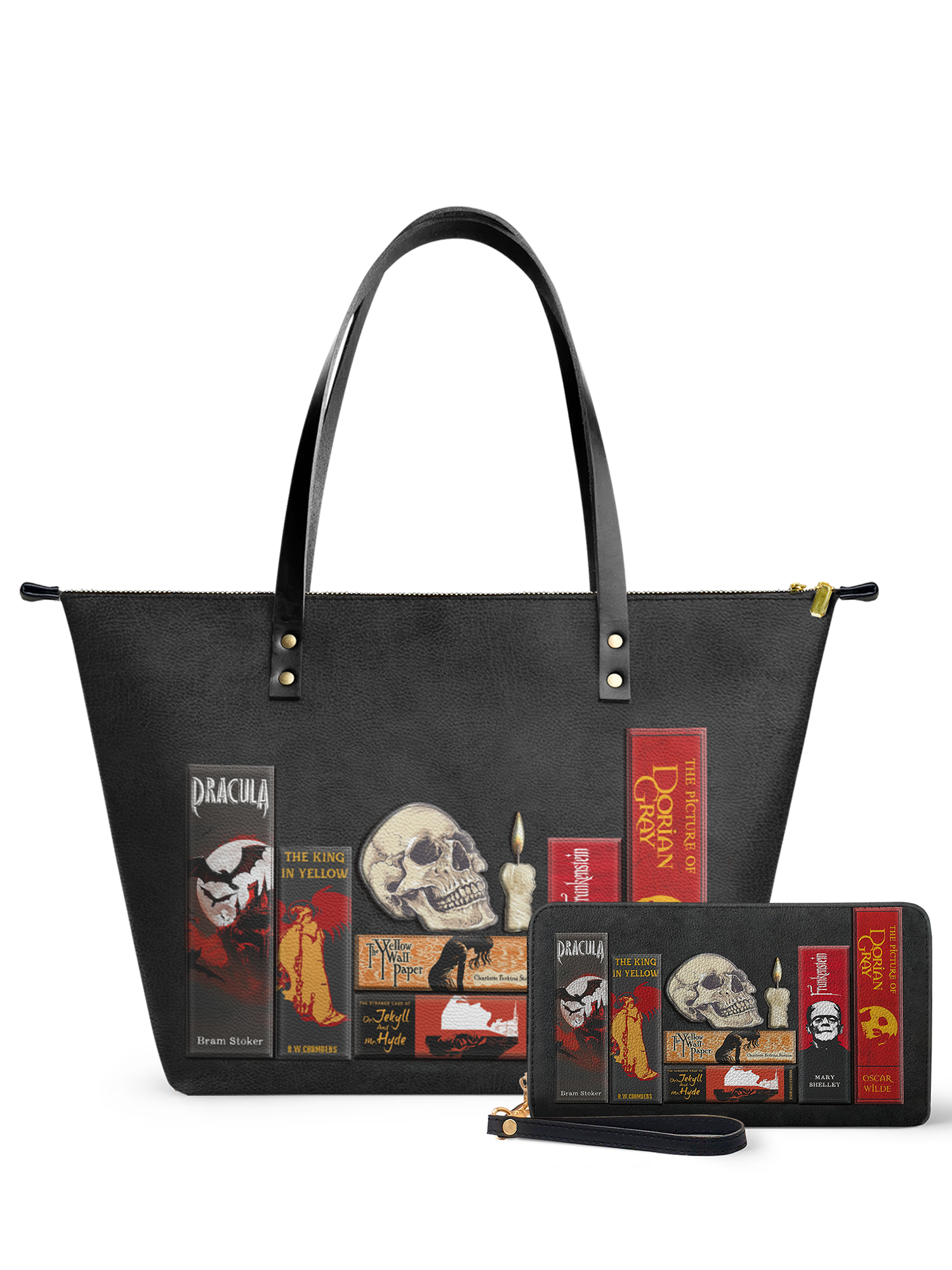 "The Codex of Gothic Tales" Deadlight Black Leather Tote Bag Deal