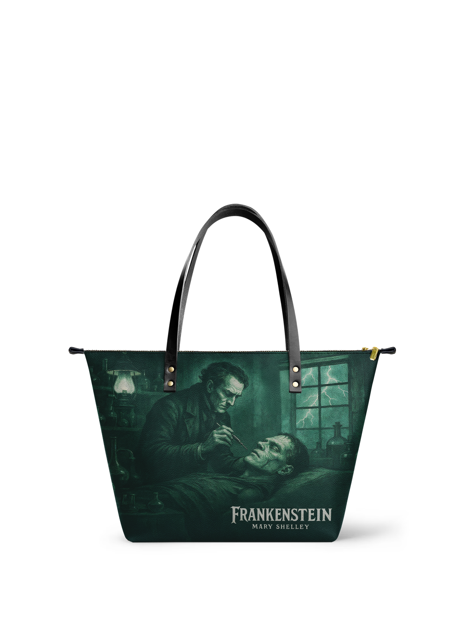 "Frankenstein" Mortuary Moss Leather Tote Bag Deal