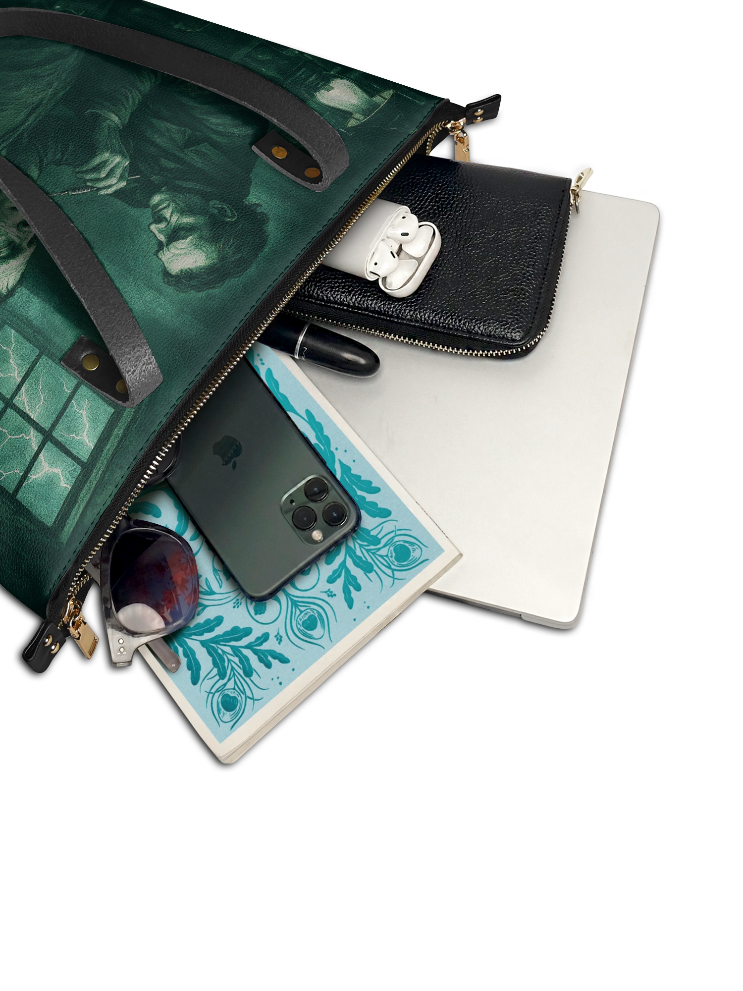 "Frankenstein" Mortuary Moss Leather Tote Bag