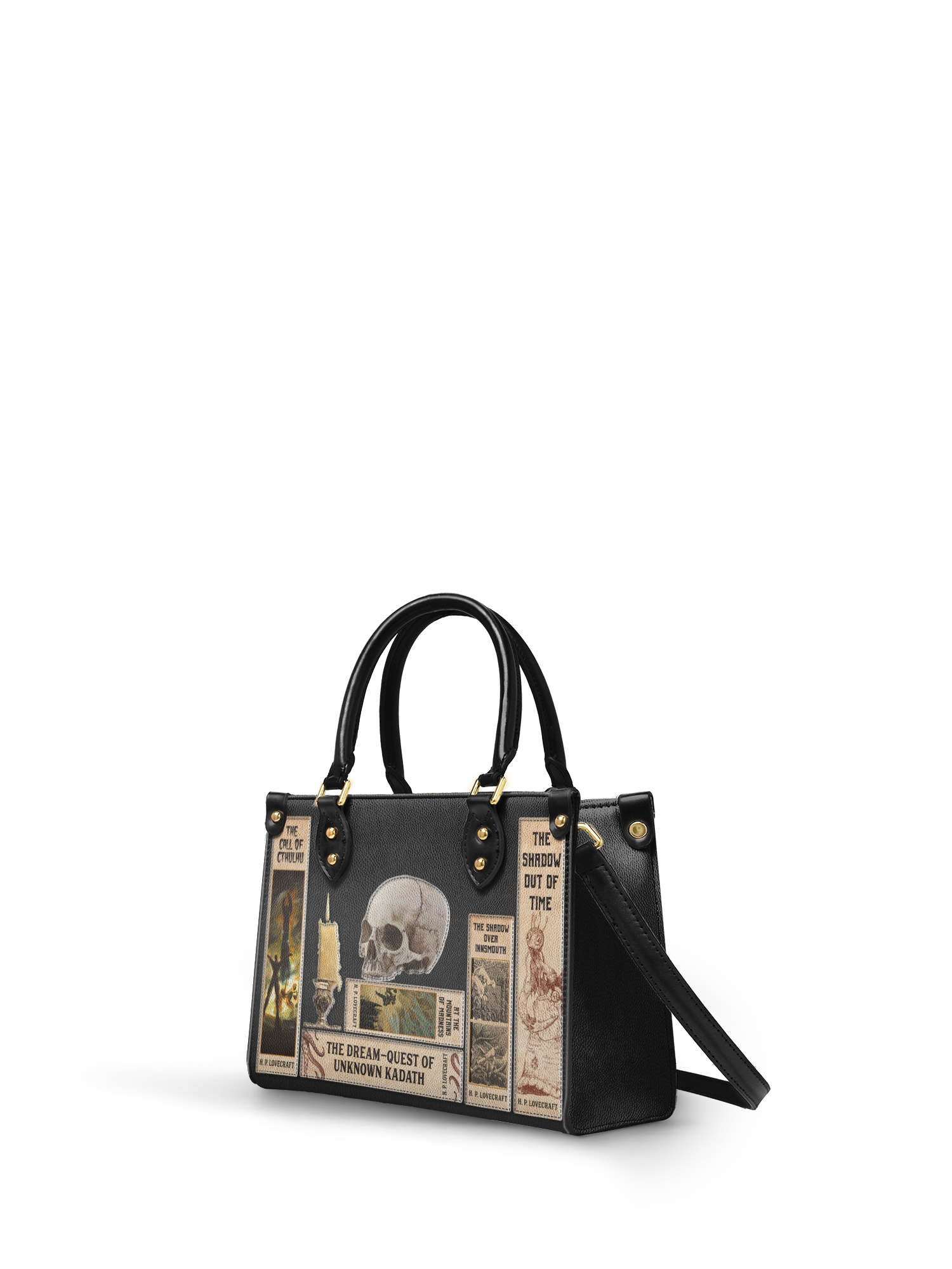 Lovecraftian Black Small Leather Handbag Deal