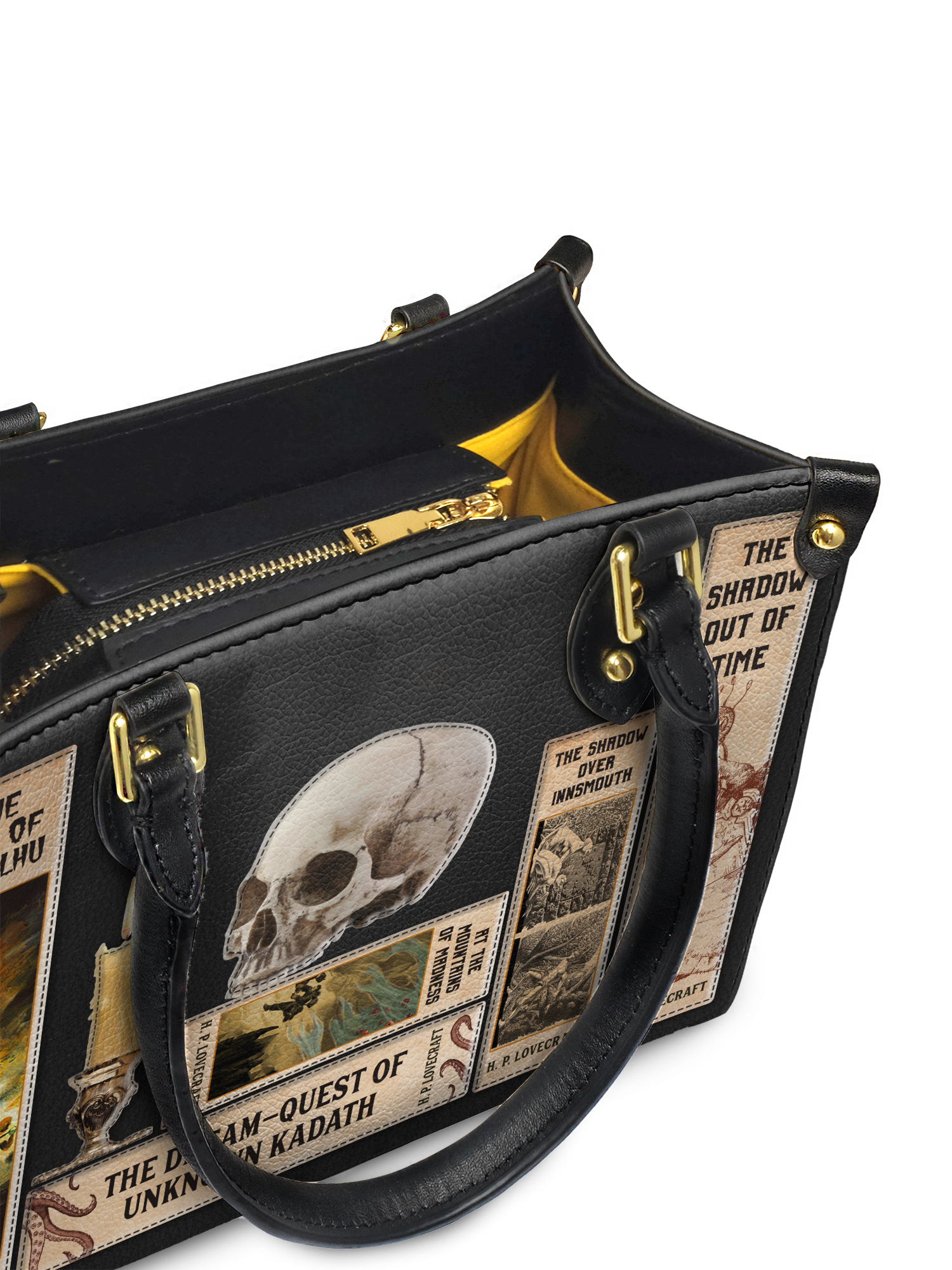 Lovecraftian Black Small Leather Handbag Deal