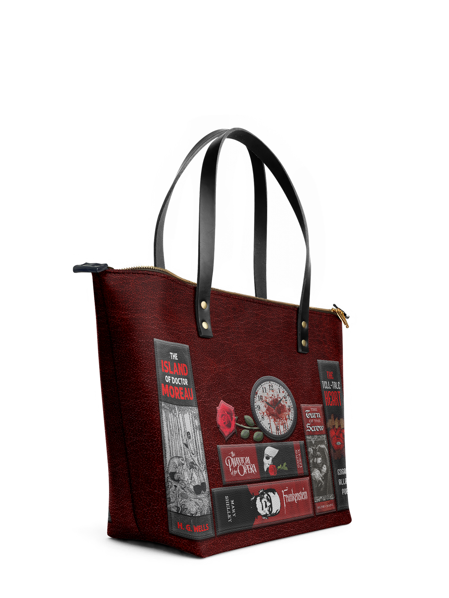 "The Crimson Codex" Leather Tote Bag