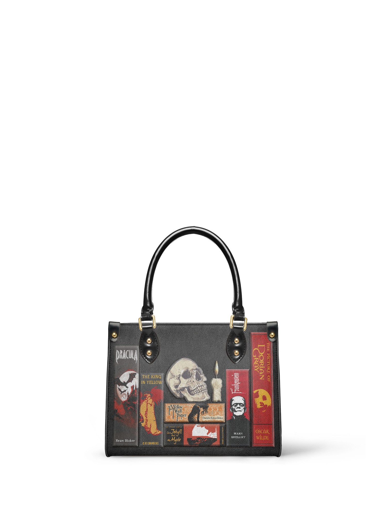"The Codex of Gothic Tales" Deadlight Black Small Leather Handbag