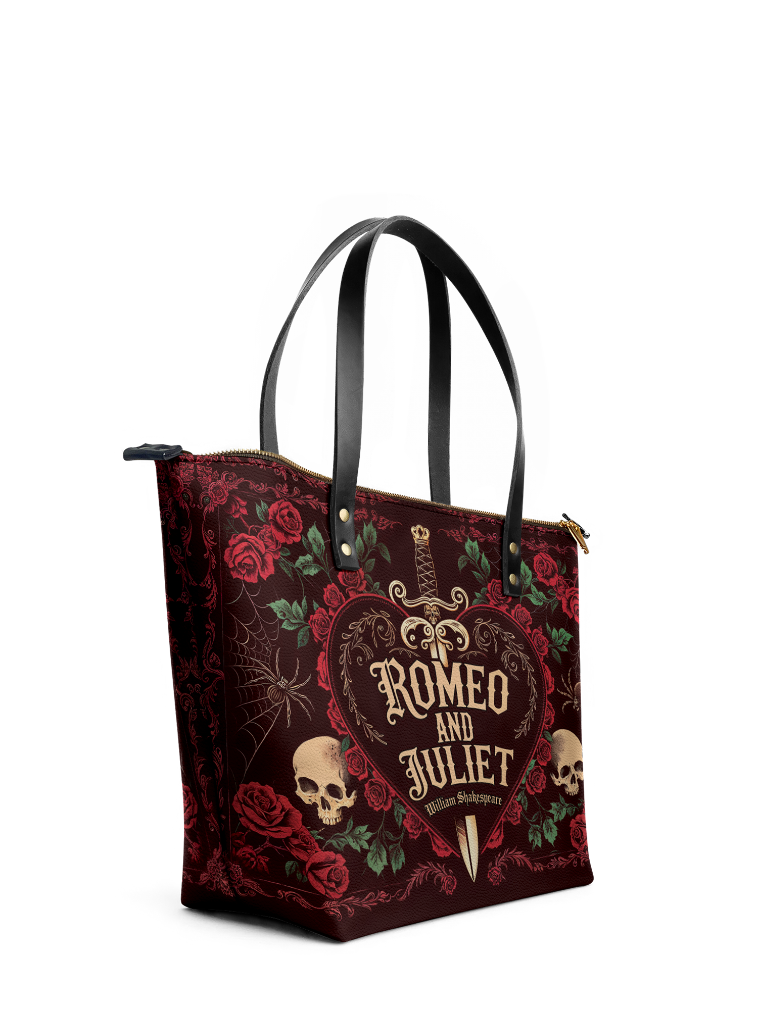 "Romeo And Juliet" Poison Rose Leather Tote Bag