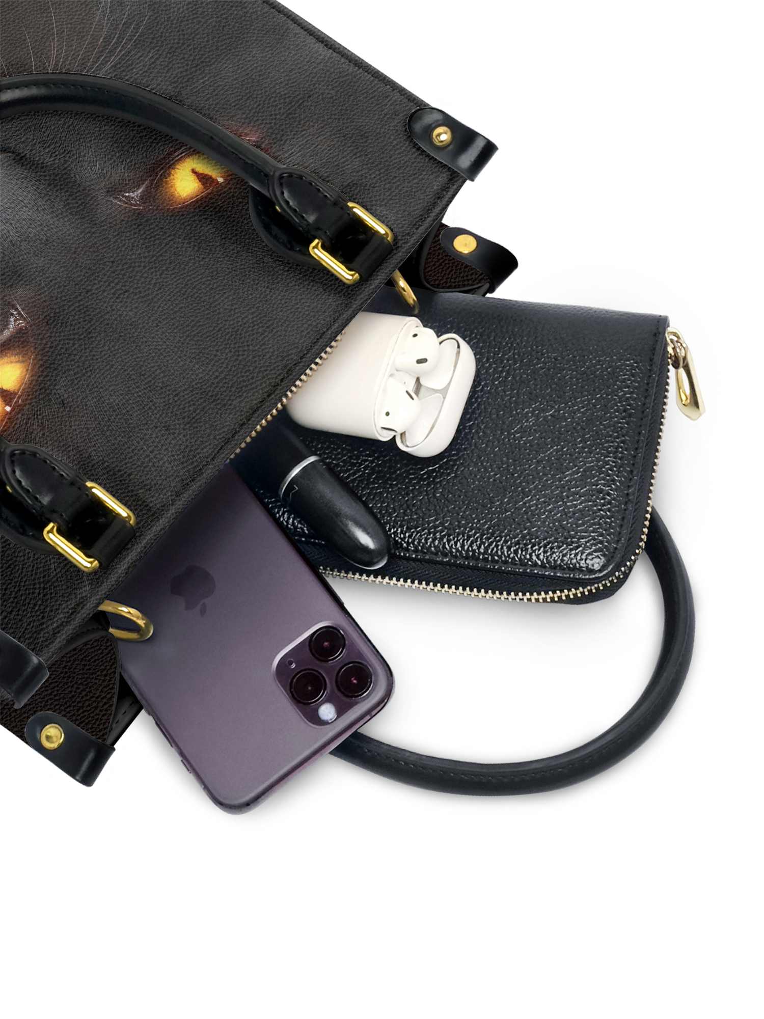 "The Black Cat" Small Leather Handbag